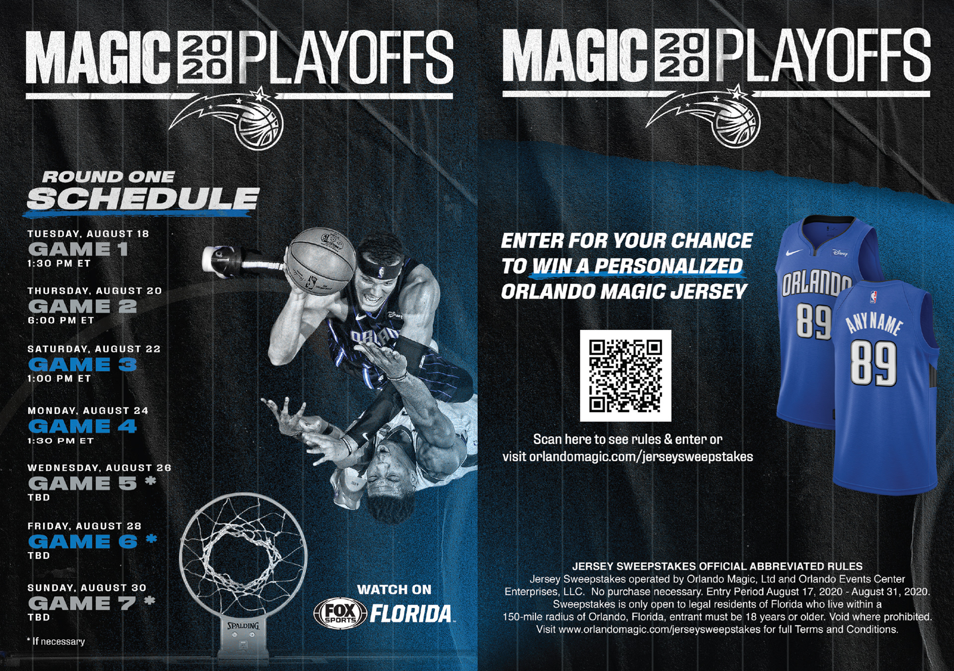 Table Top Tent- Playoff Schedule