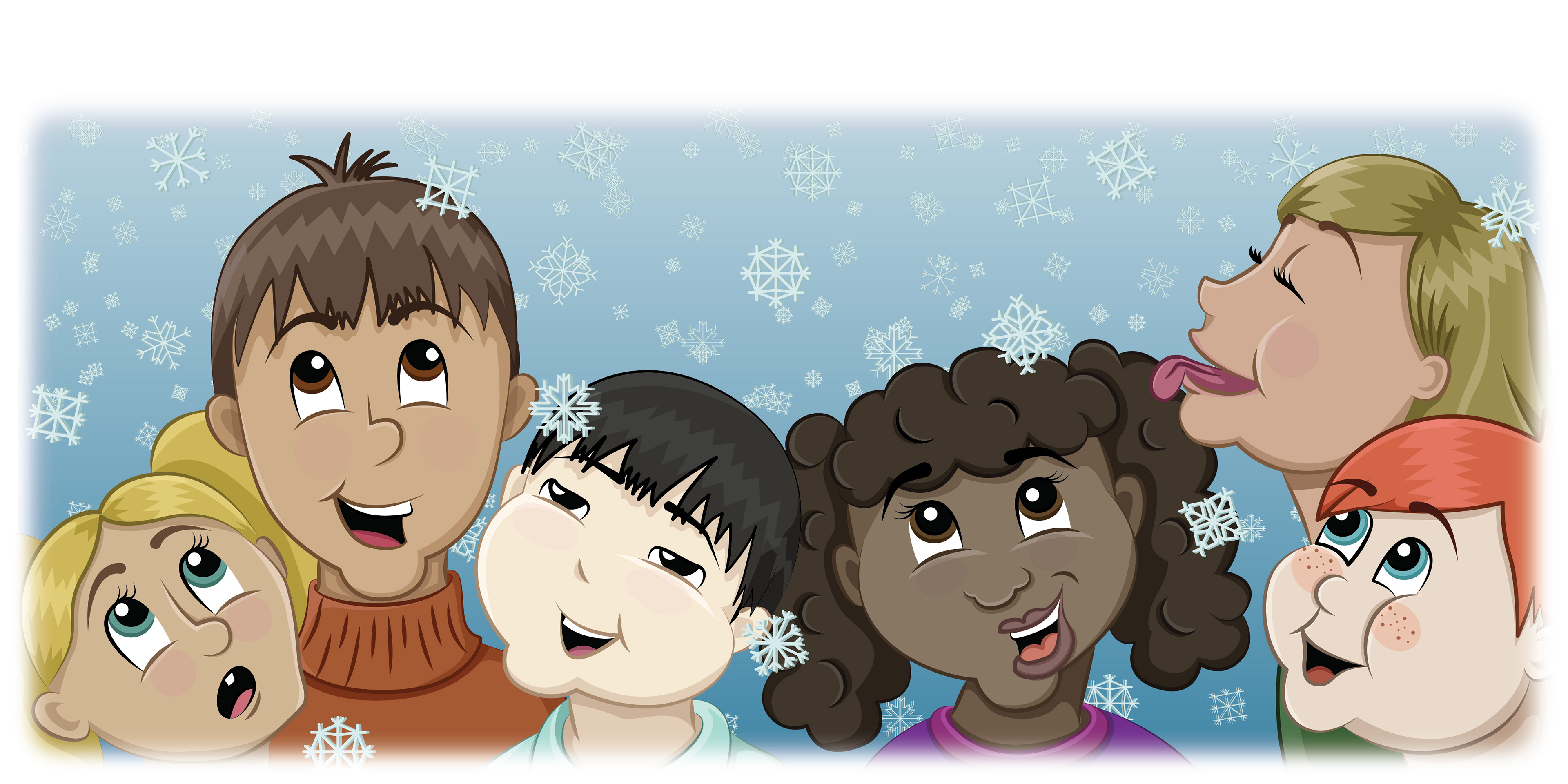 Children excited about snow