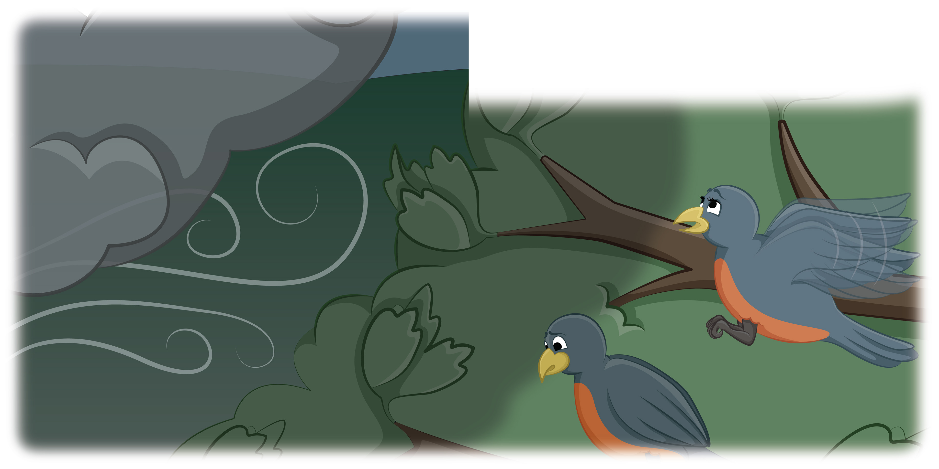 Clouds rolling in and casting a shadow