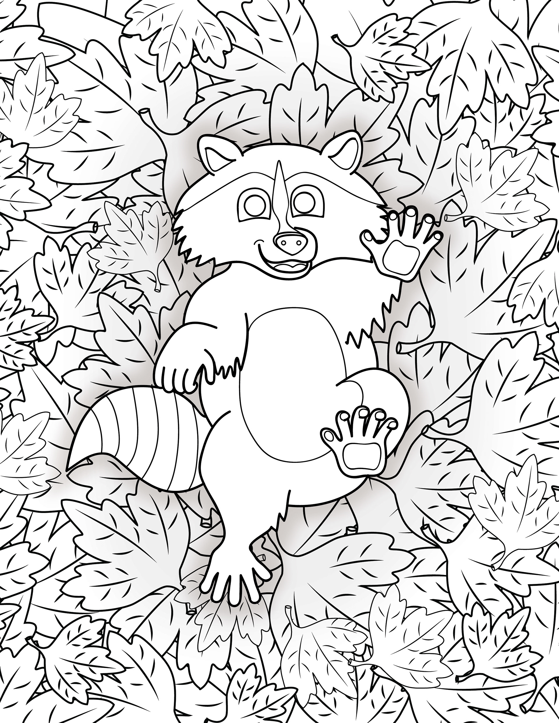 The Maskless Raccoon, Coloring Page
