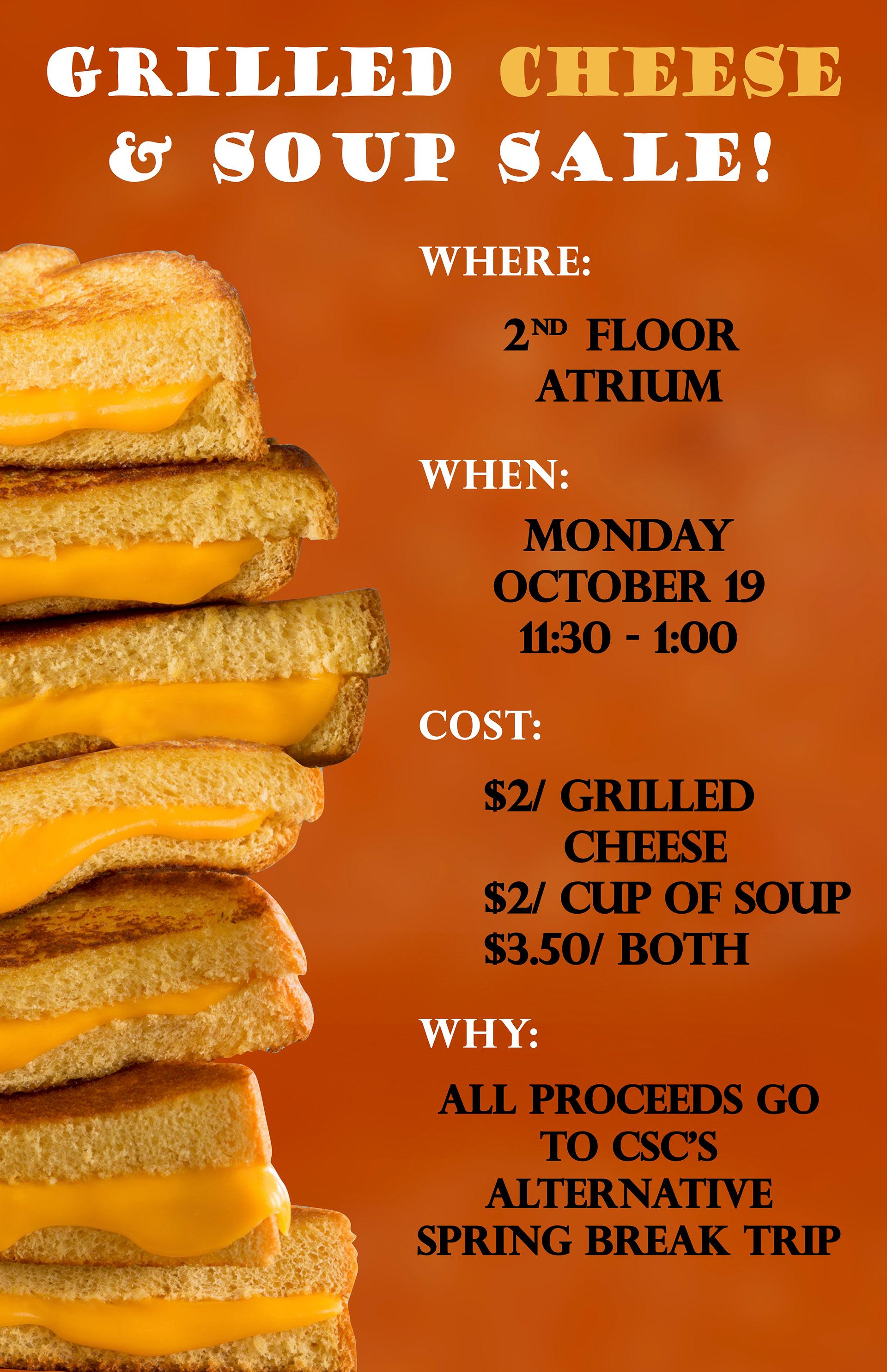 Grilled Cheese & Soup Sale Promotional Flyer