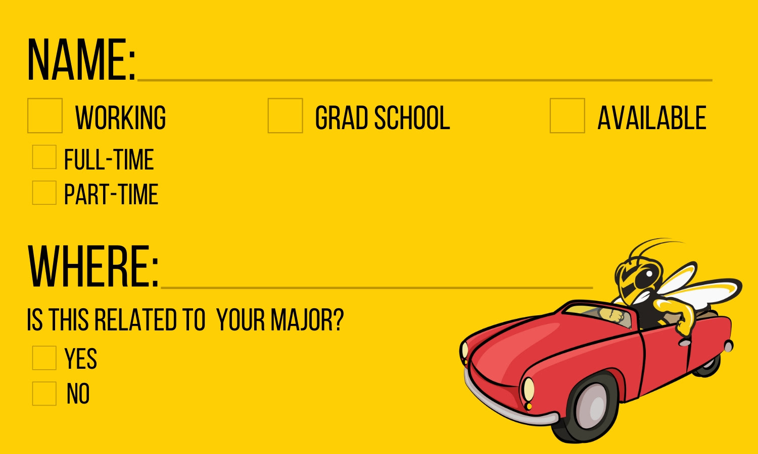 Yellow Jackets First Destinations: Inquiry Card