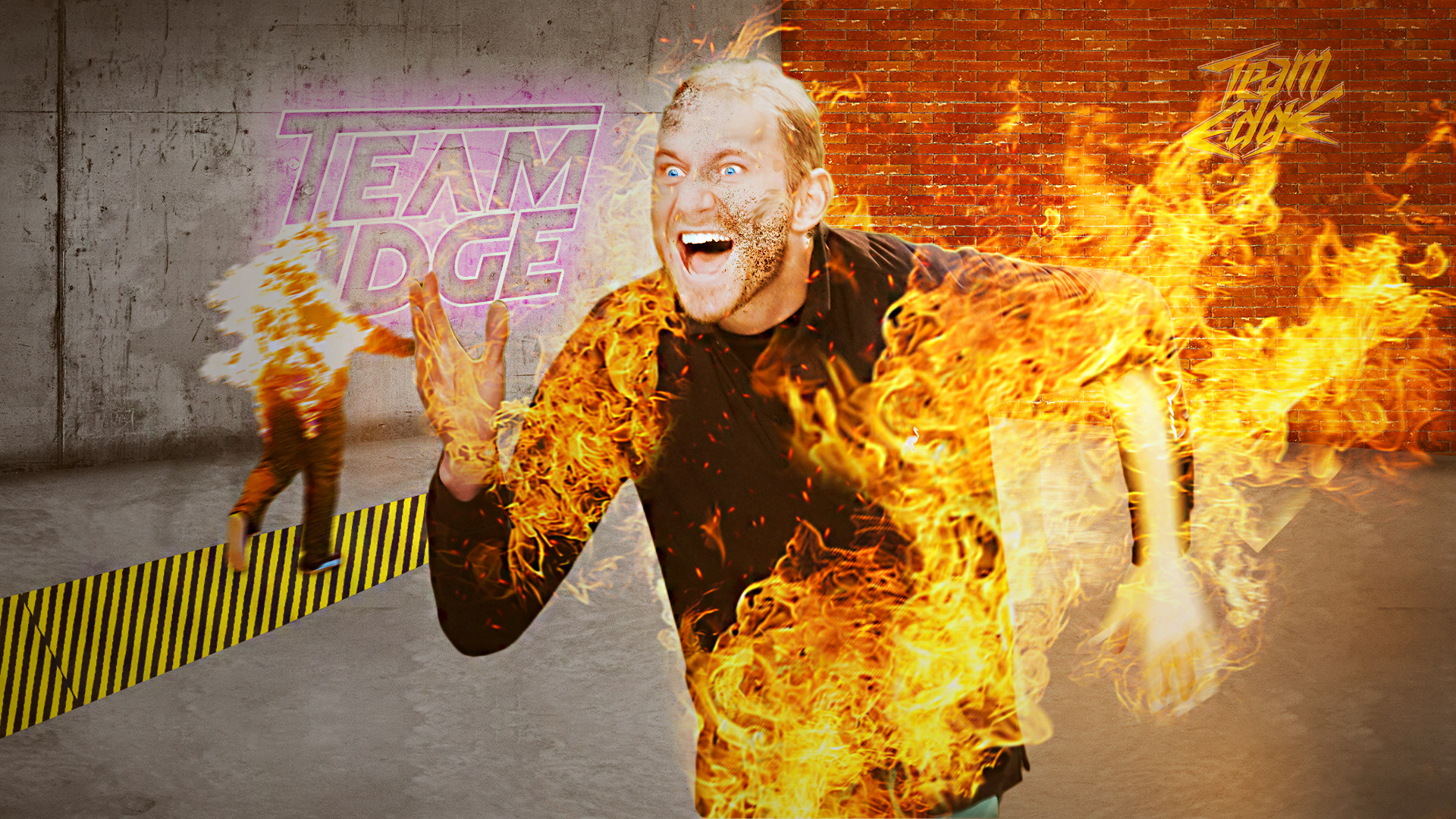 Thumbnail created for Team Edge's video "We Lit Ourselves on Fire"