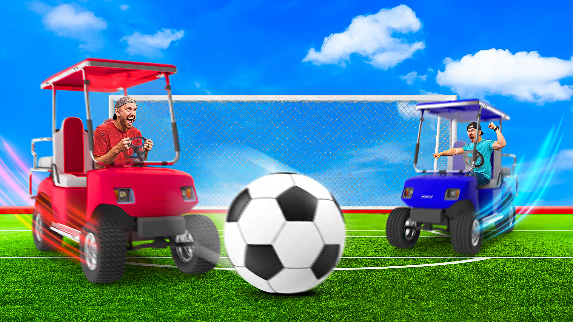 Thumbnail created for Team Edge's video Giant Soccer with GolfCarts