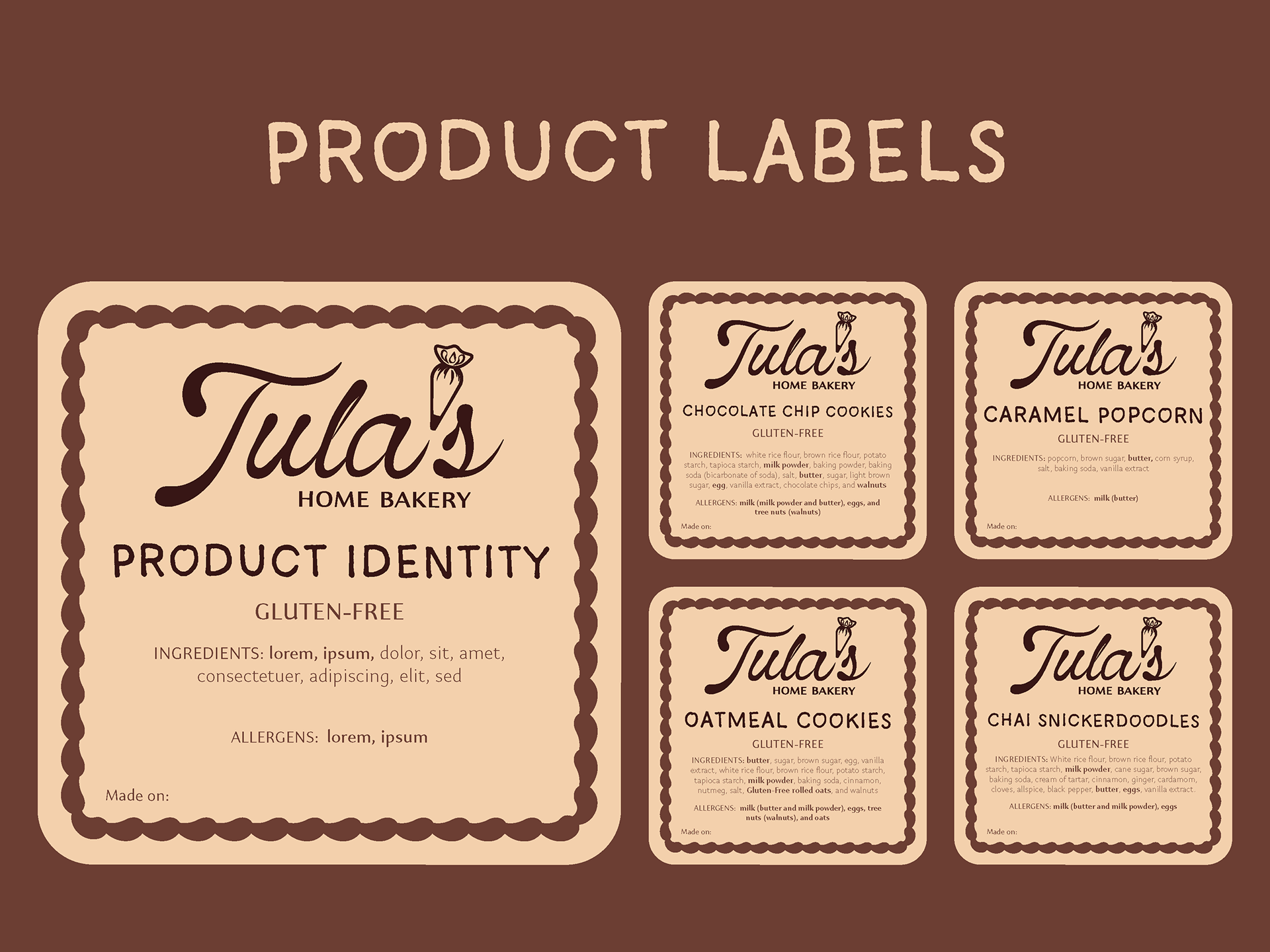 Product, labeling stickers, most likely to be used at a booth of some kind, like at a fair.