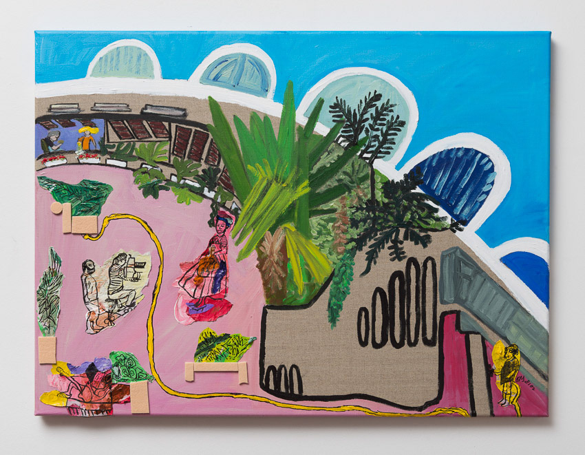 Music in the Sculpture Court (with Maxine Kwok-Adams of the London Symphony Orchestra) Reversed, recycled palette papers, torn and collages, acrylic, ink, felt, charcoal on linen/ canvas 60 x 80 x 3