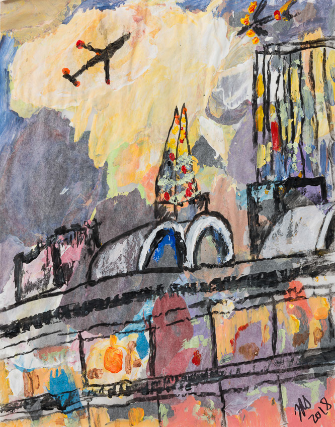 Evening Flight over the Barbican, City