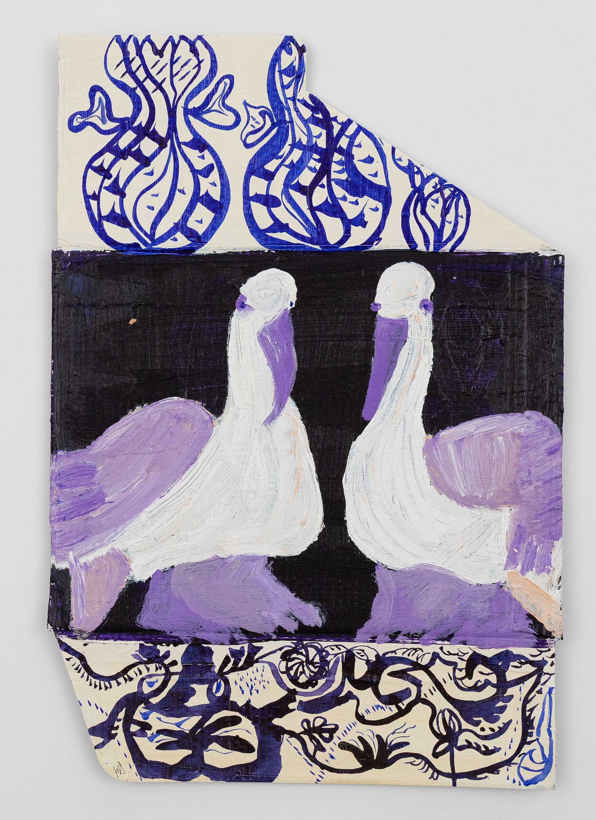 A Polite Political Conversion; Acrylic and Ink on Cardboard; 40 x 29cm