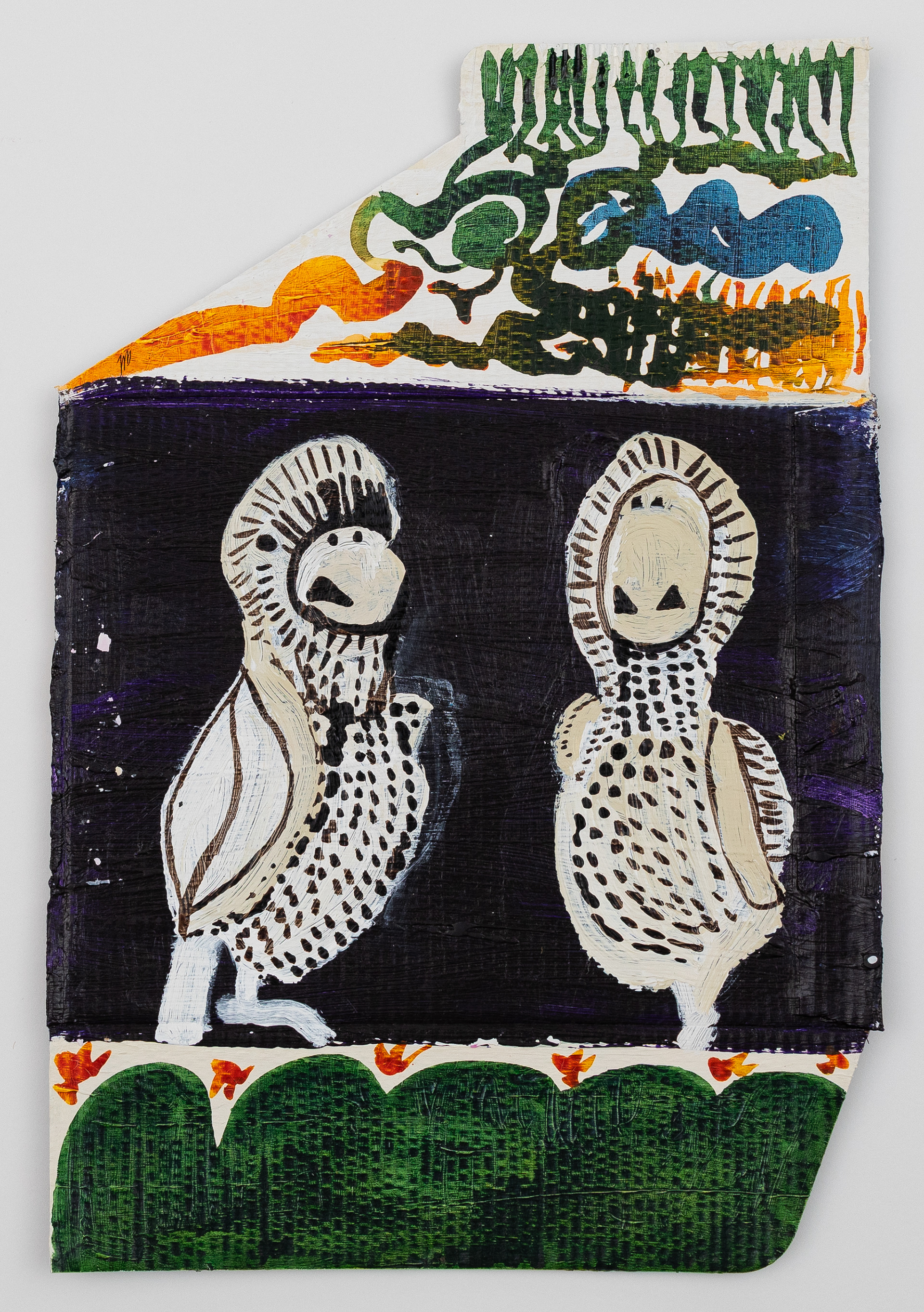 Blether: Acrylic and Ink on Cardboard; 40 x 28