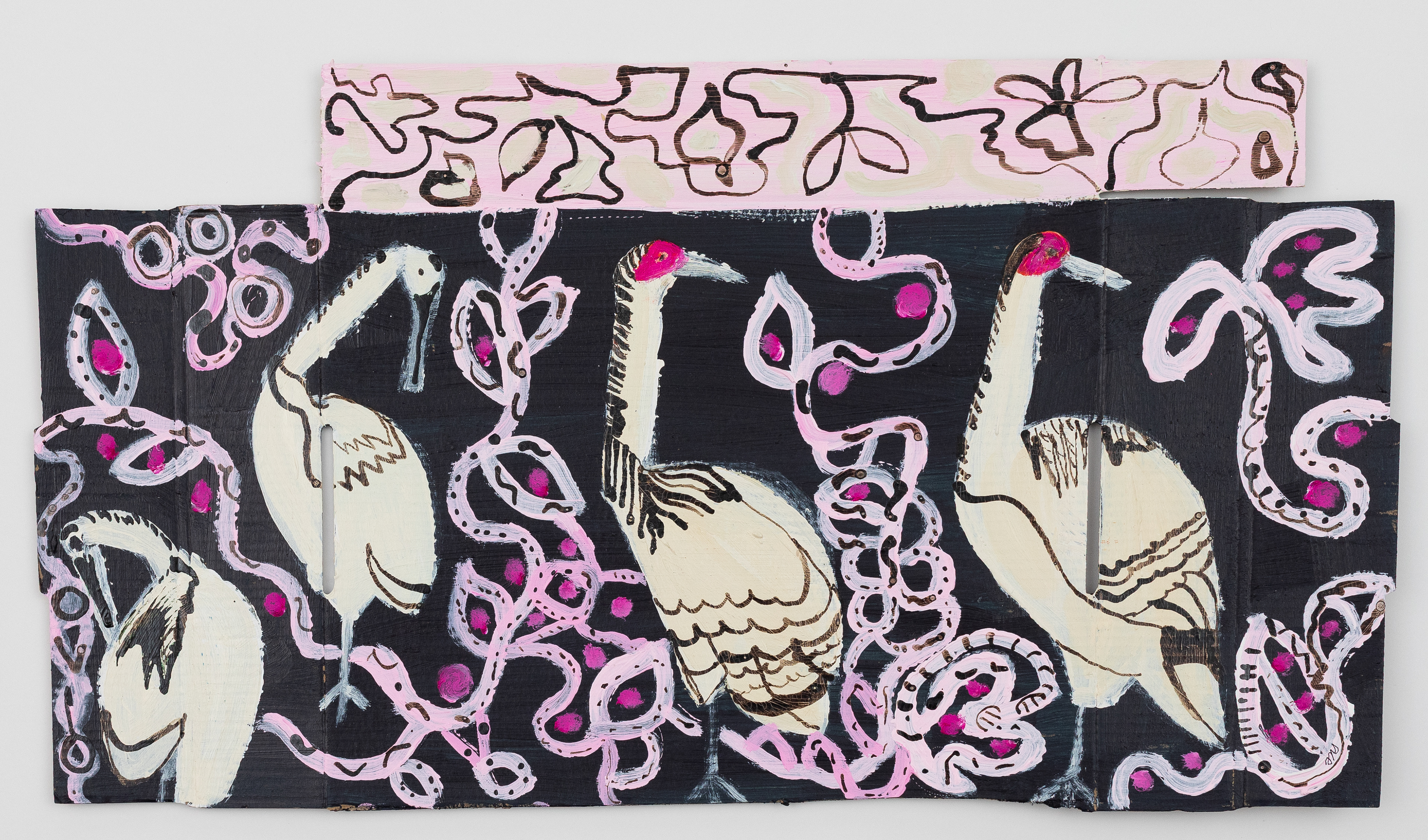 Political discourse: Acrylic and ink on Cardboard; 30 x 55cm