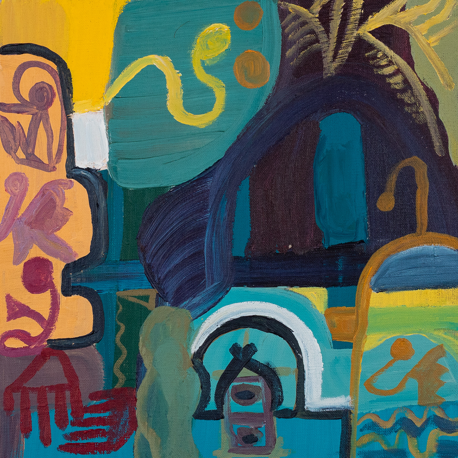 Barbican Interior Belonging to The Biochemistry Professor: Acrylic on Board, 30 x 30
