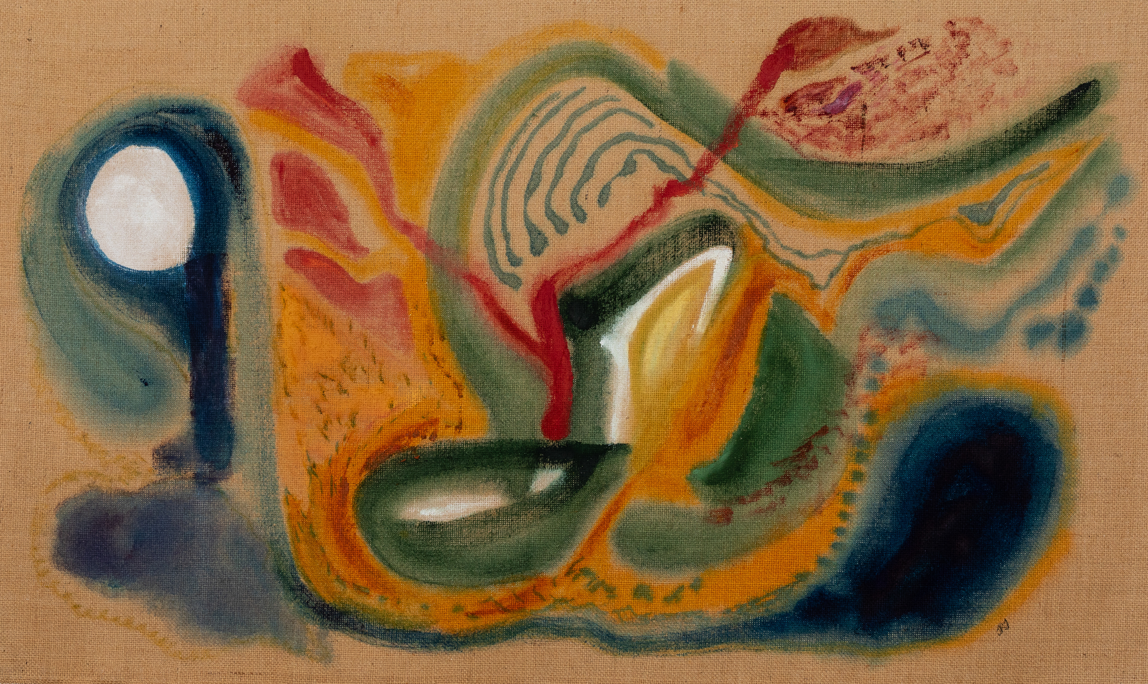 Moonlight in the Secret Garden: Oil on Linen; 56 x 94