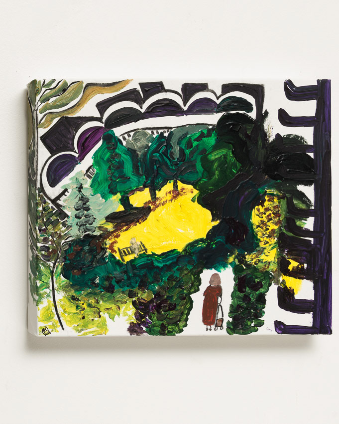 High Summer, Barbican Residents' Gardens Acrylic on Canvas 30 x 35 x 4