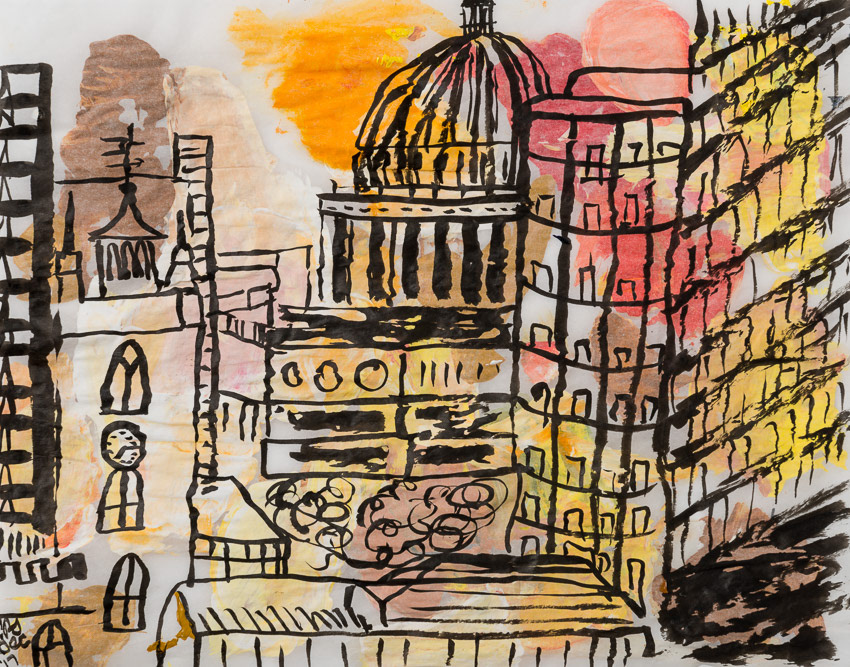 Sunset over the City (St Giles, St Paul's, 1, 140 London Wall)