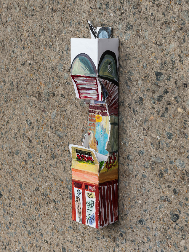 A Bird-house for a Bird who appreciates Art Recycled palette papers, acrylic, ink, recycled cardboard Dyson packaging 40 x 8 x 8
