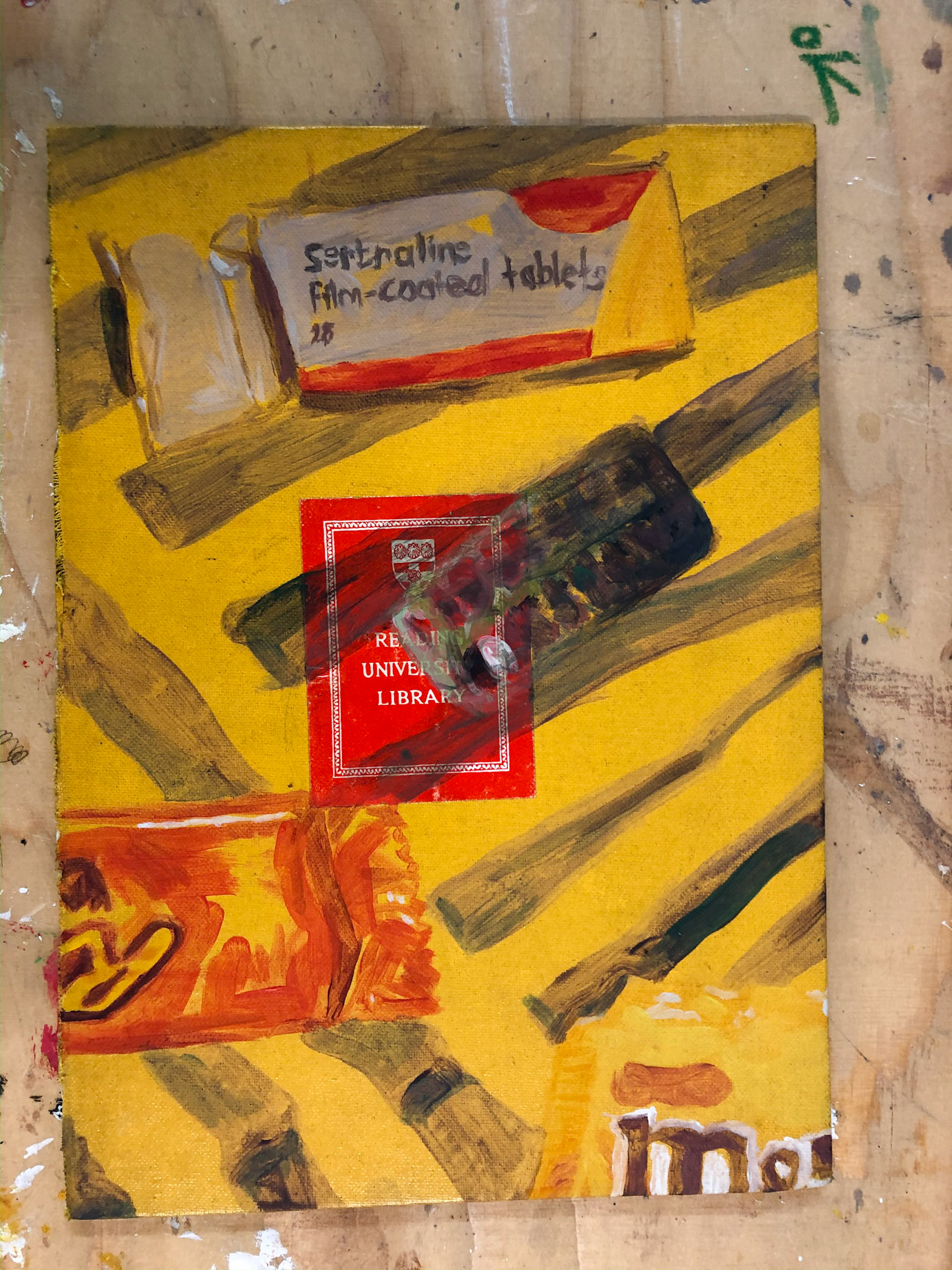 small experiment, on recycled book cover