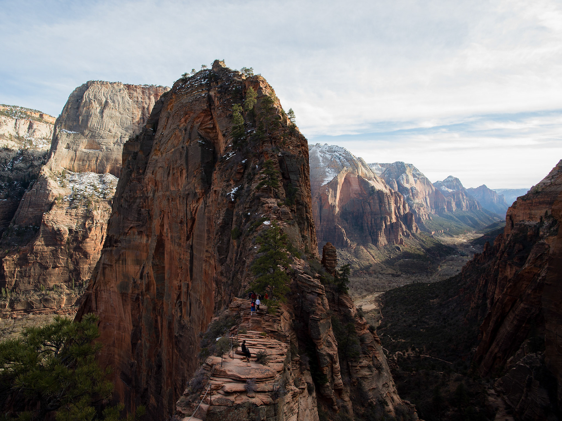 Angels Landing, Zion NP, UT USA  I thought Walter's Wiggles before the final climb was more challenging physically (I hate switch backs, ever since the experience from south khaibab trial at Grand Canyon). An unforgettable experience and view once you make it to the top, do try it if you have the chance to.