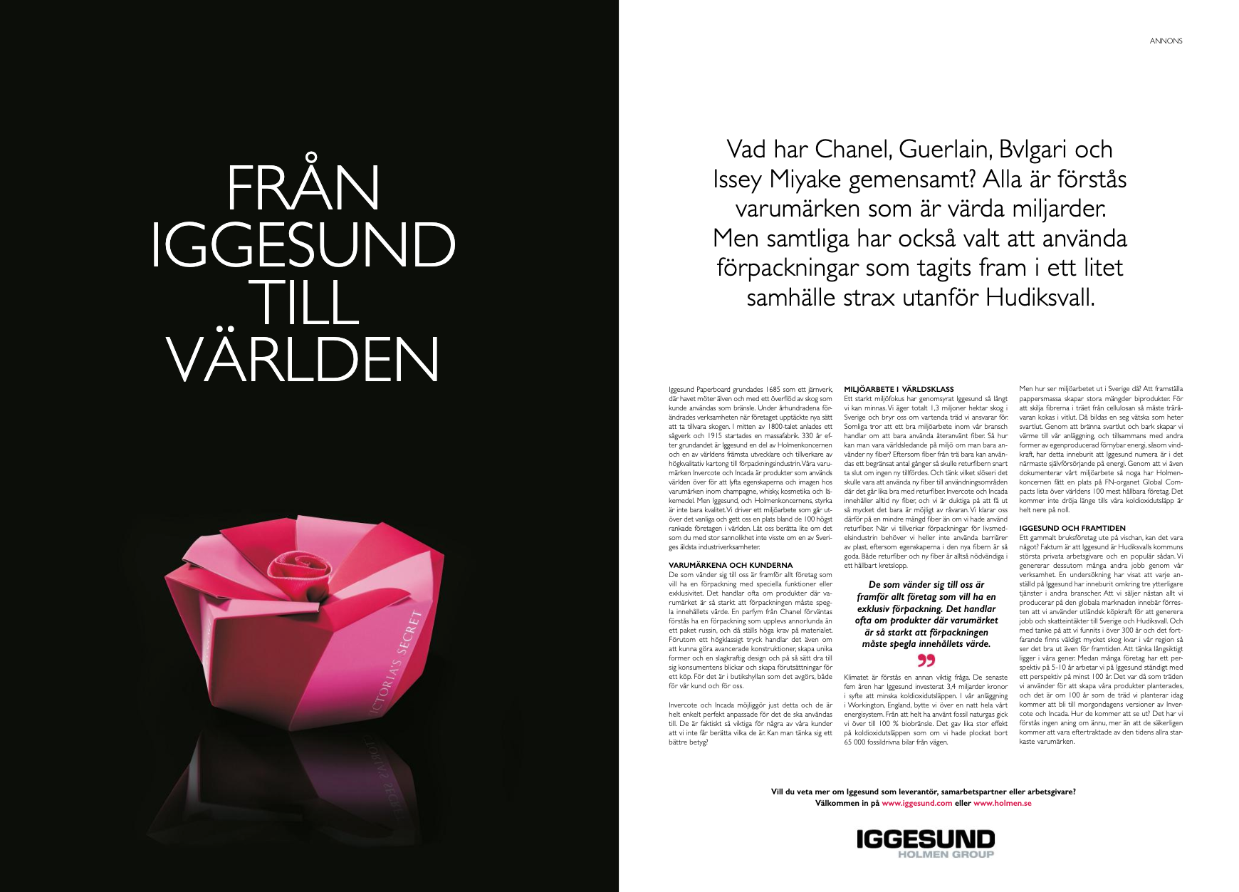 Advertorial: Iggesund Holmen Group (Crossmedia Communication)