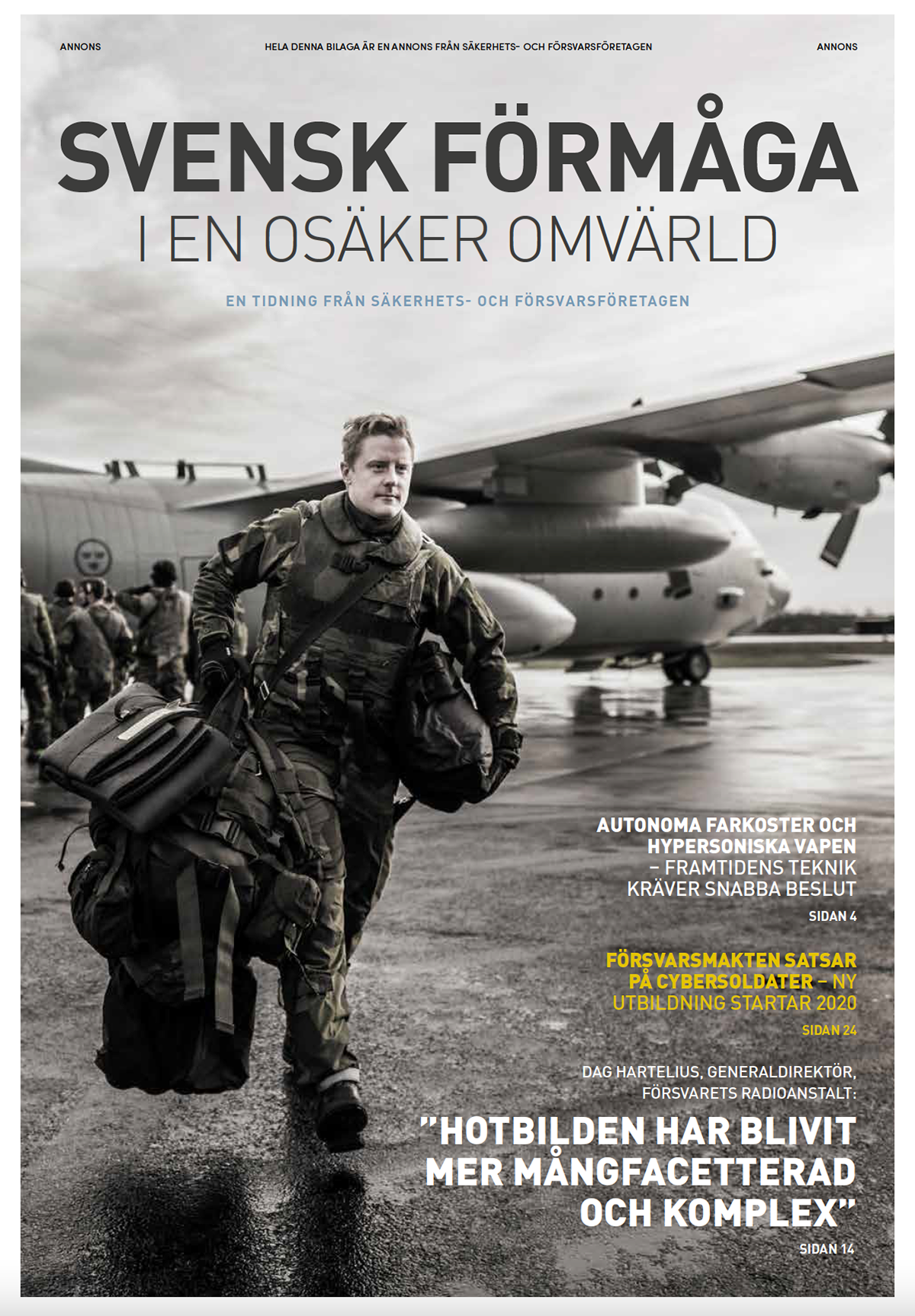 Tidningsbilaga: Säkerhets- och försvarsföretagen (Crossmedia communication)