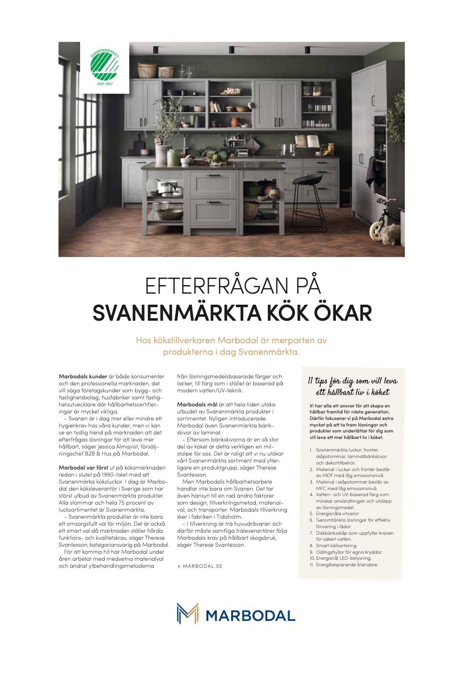 Advertorial: Marbodal Kök (Crossmedia Communication)