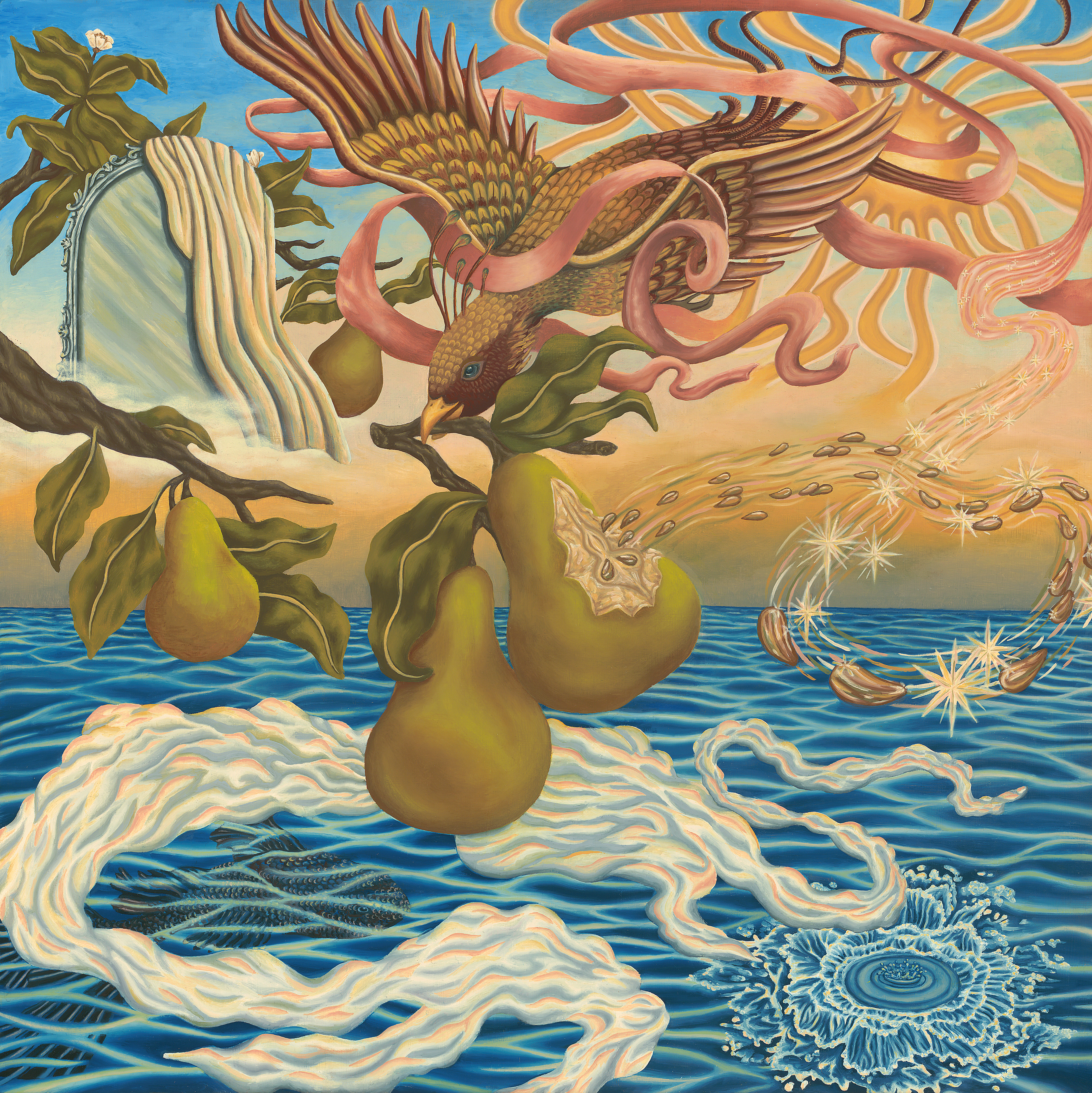 2025, My Inner Rest, 15" x 15", oil painting on wood panel