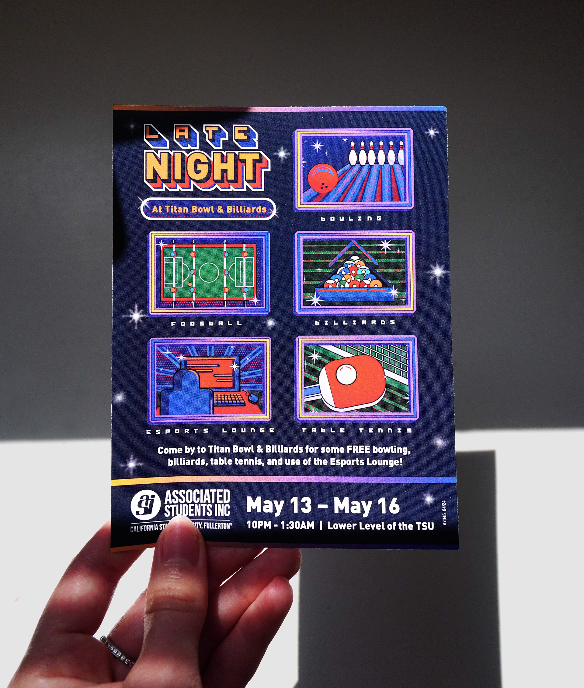 Late Night at Titan Bowl & Billiards, Handbill