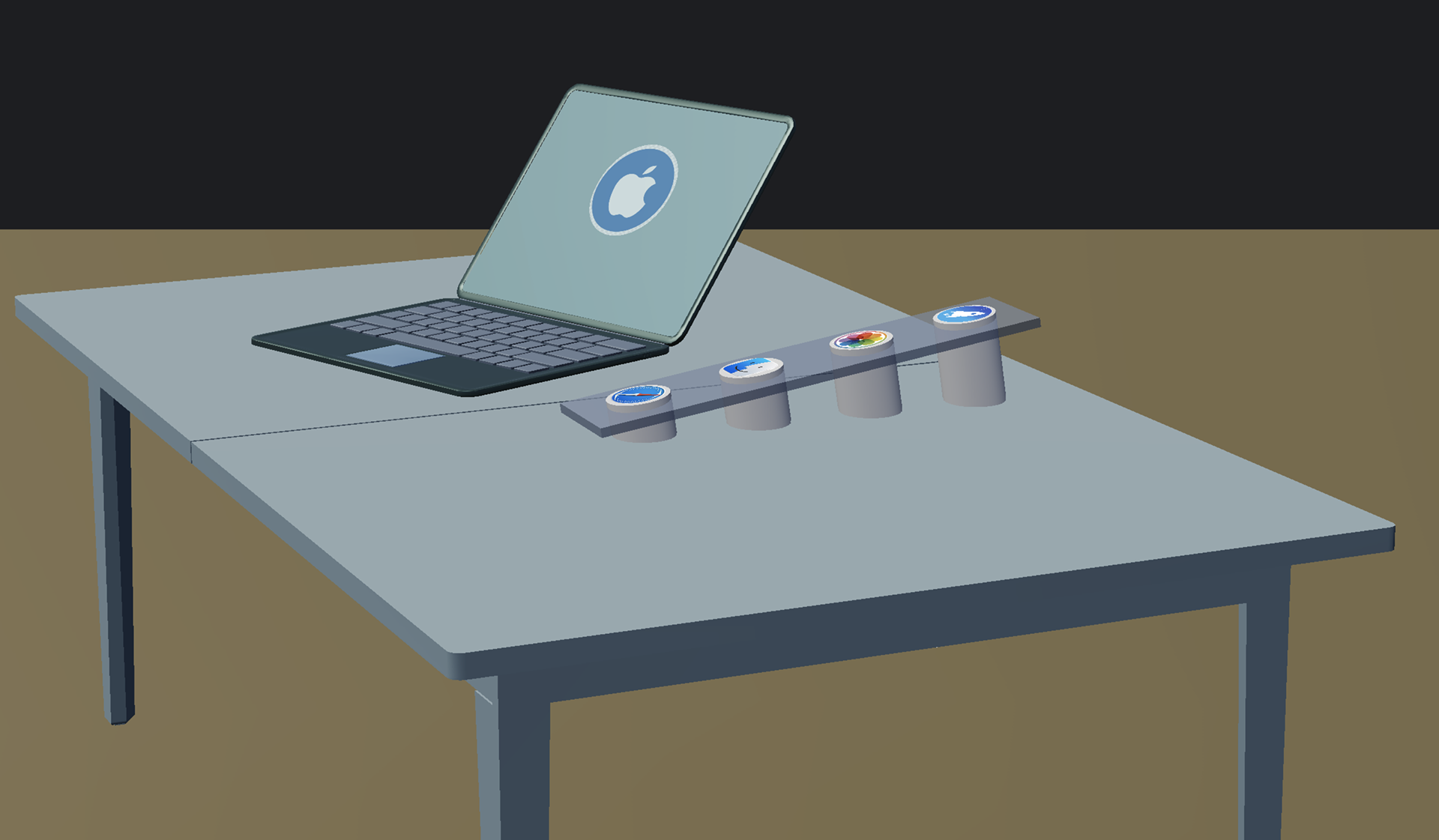 Applied rounded corner crop on each of Apple Icon Buttons on panel. Removed my home workstation image object. Recorded Finished Prototype Video
