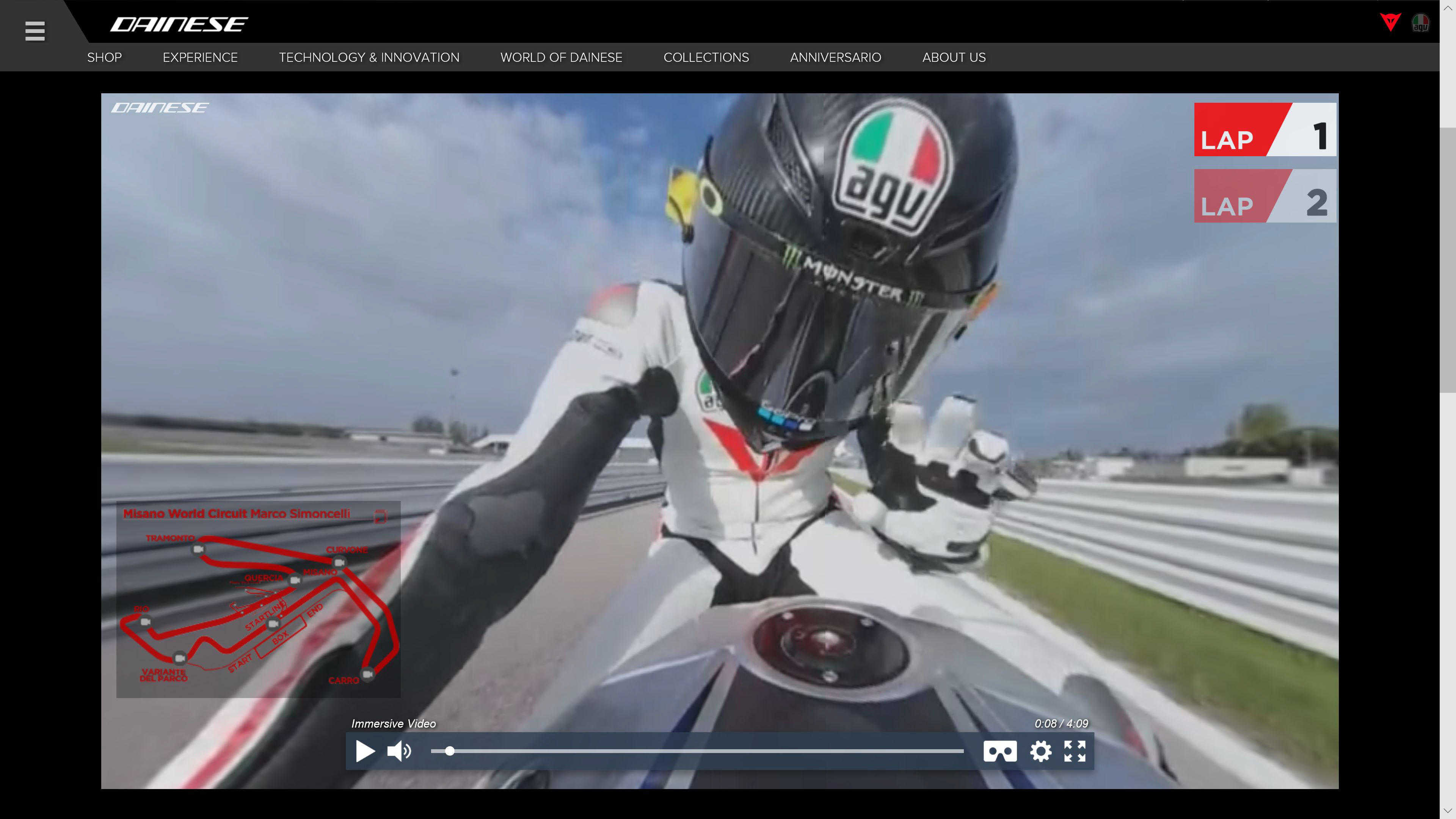 Virtual Tour for IDainese with Valentino Rossi