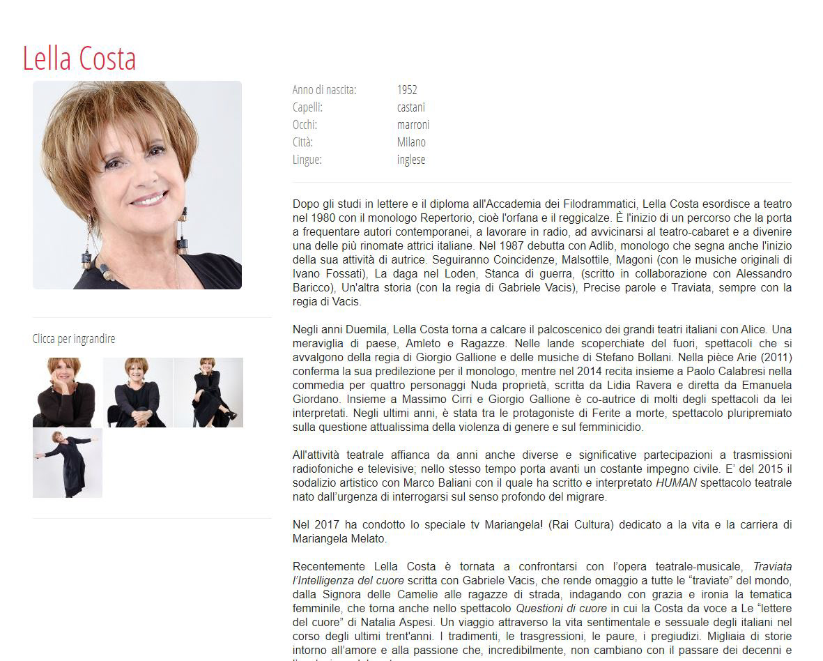 Portrait Photography for Lella Costa