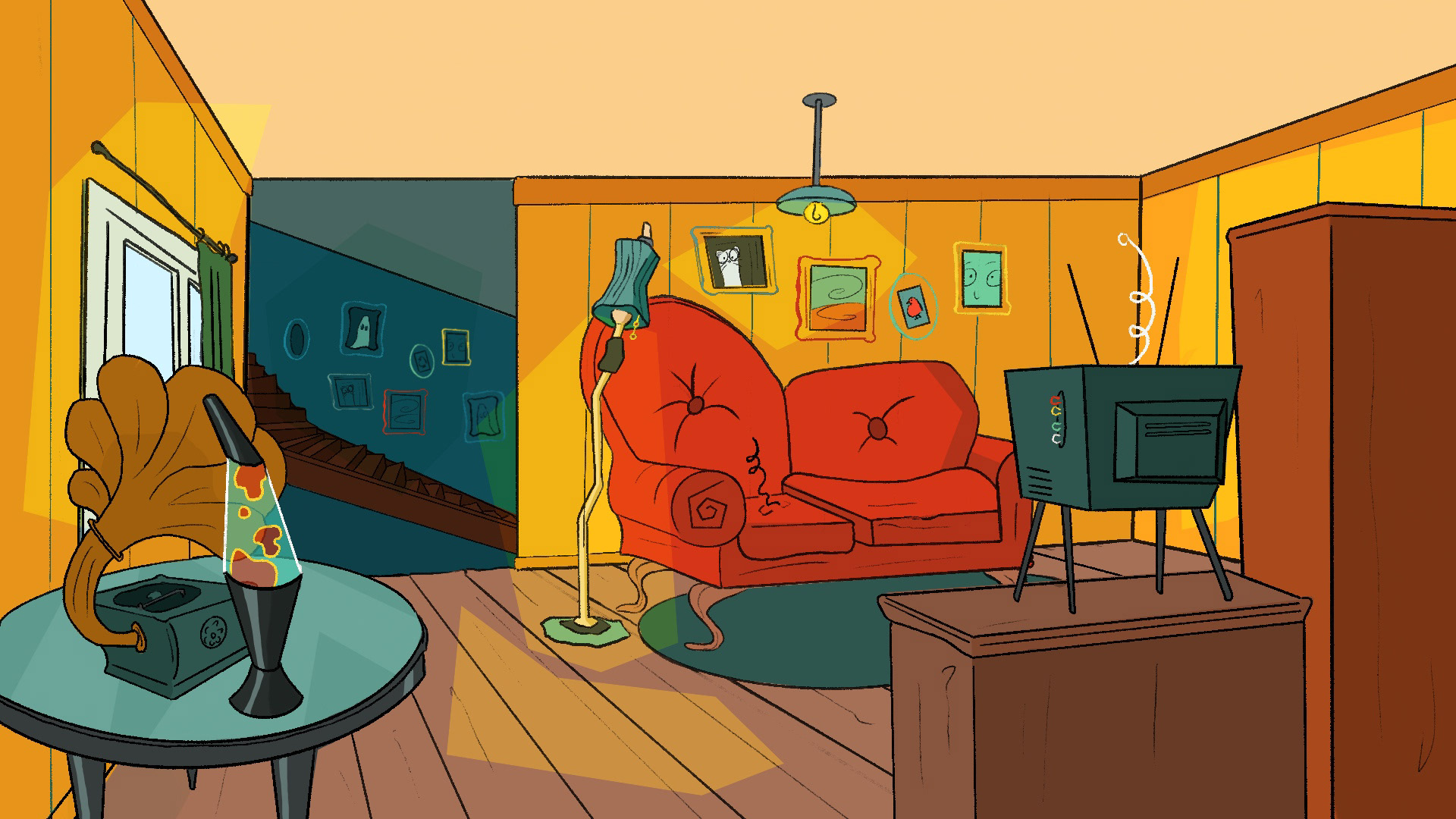the midnight bulbs - living room, day