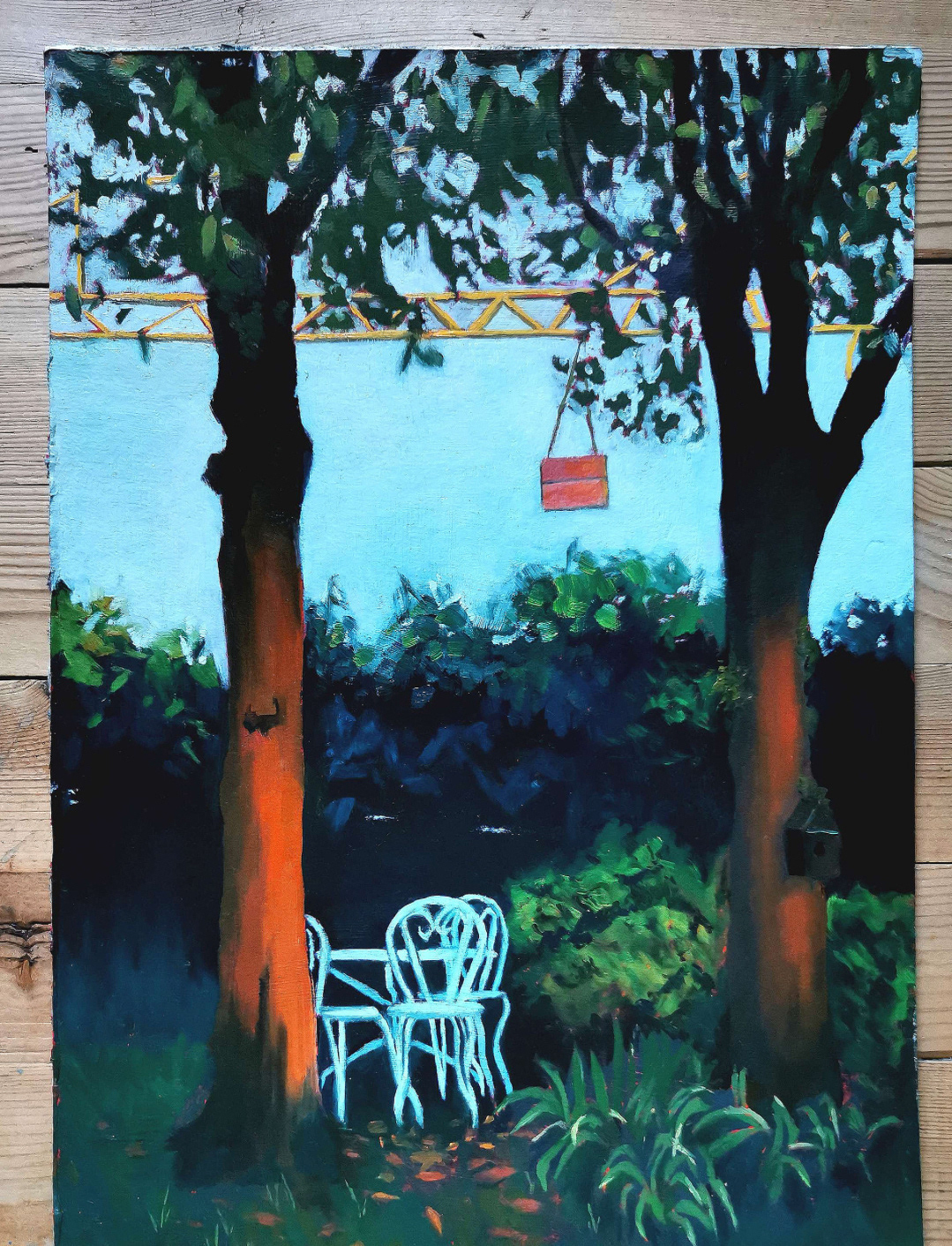 home - oil painting