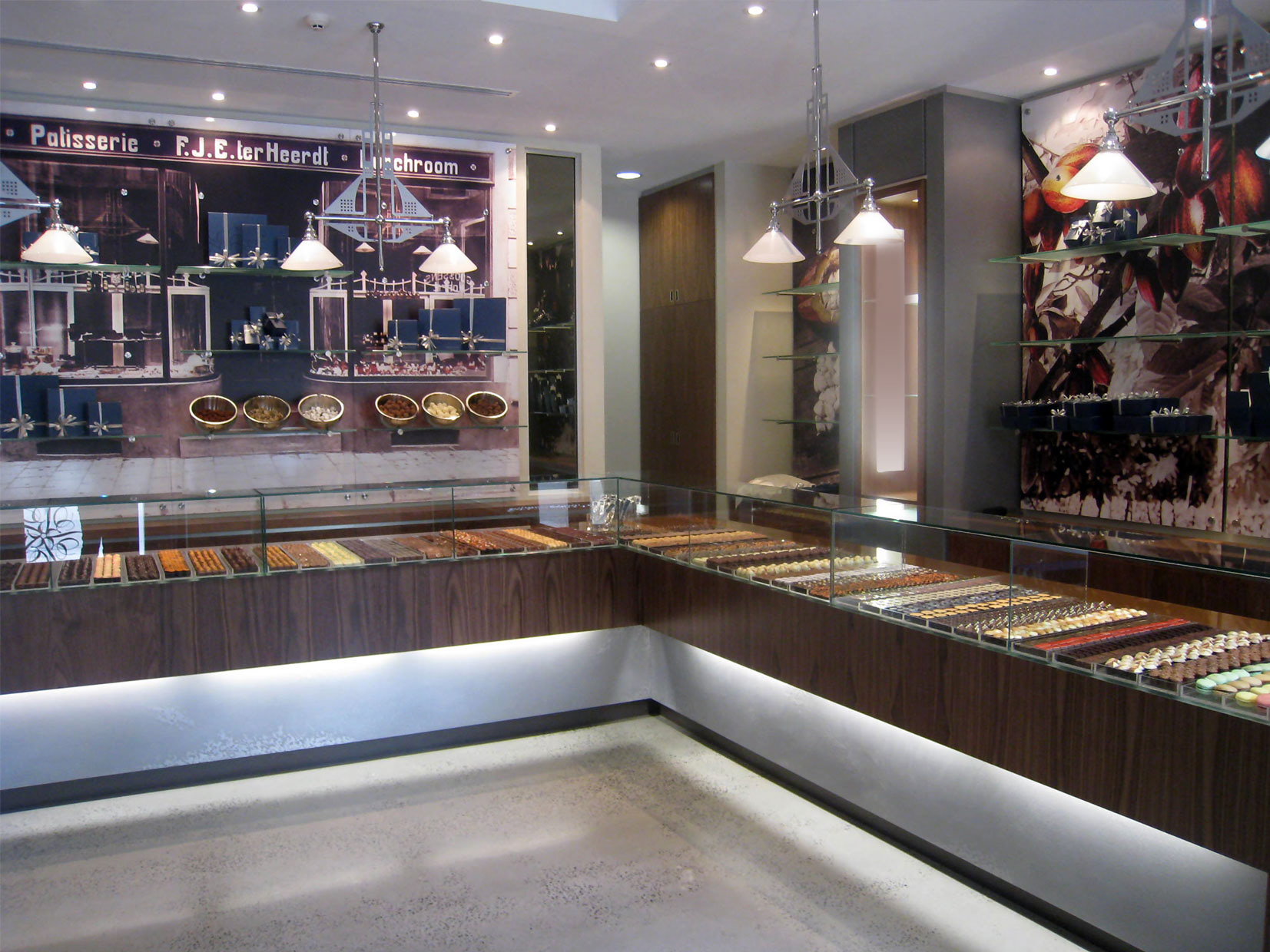 Caen creative environmental design for Belle Fleur chocolates