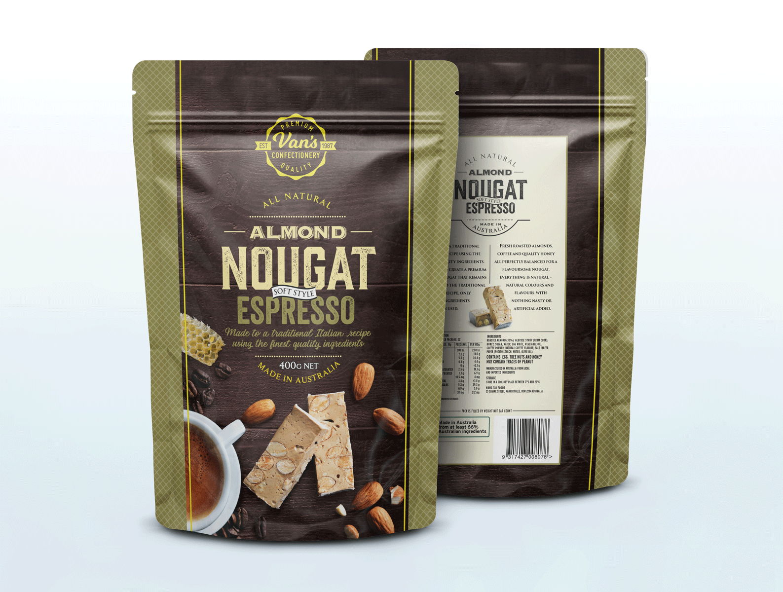 Packaging Design Almond Nougat Espresso