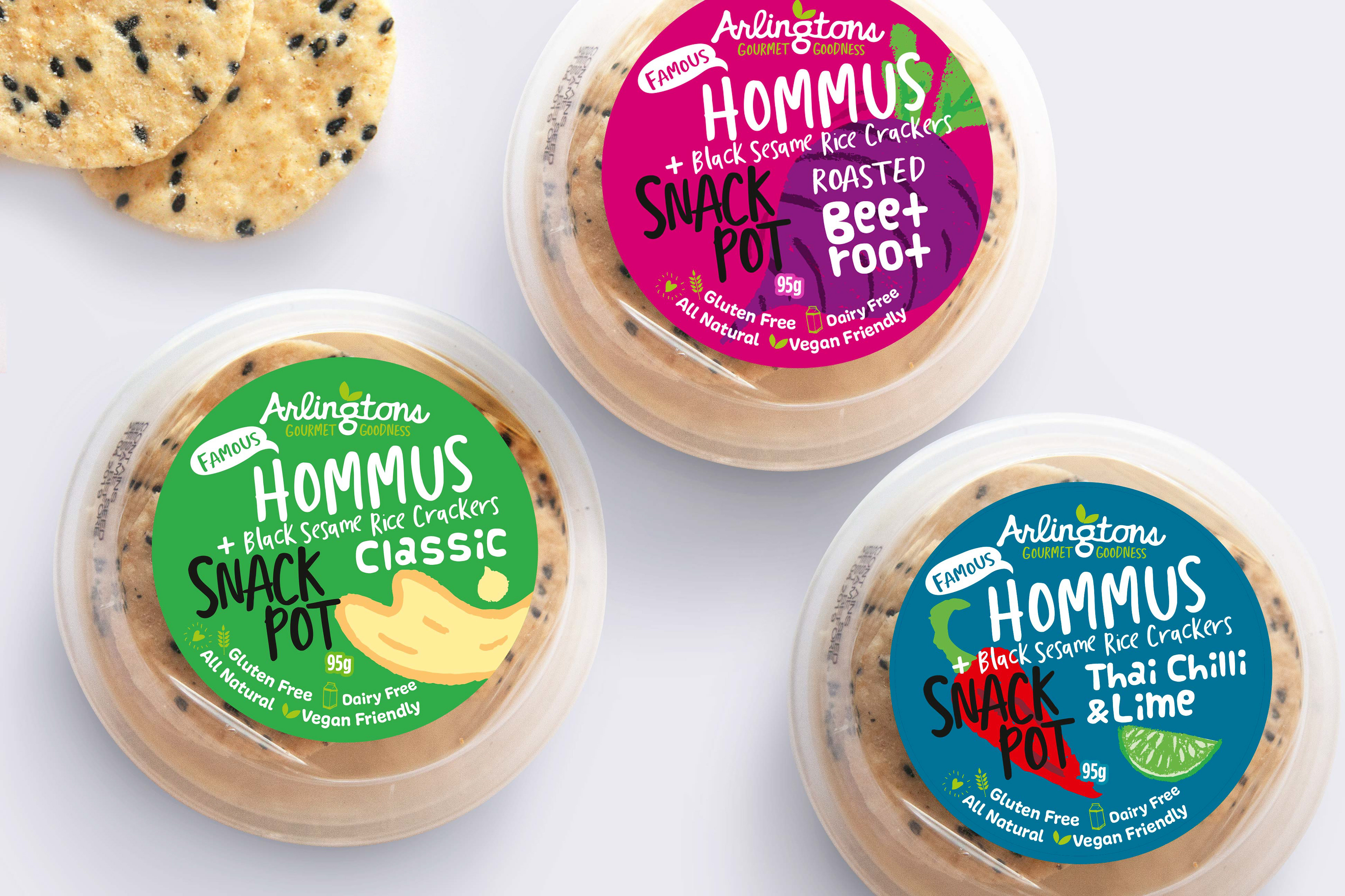 Arlingtons Famous Hommus Snack pots