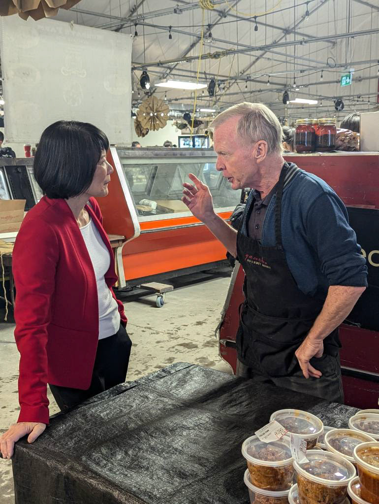 Mayor Olivia Chow visits the Farmers Market on The Esplanade