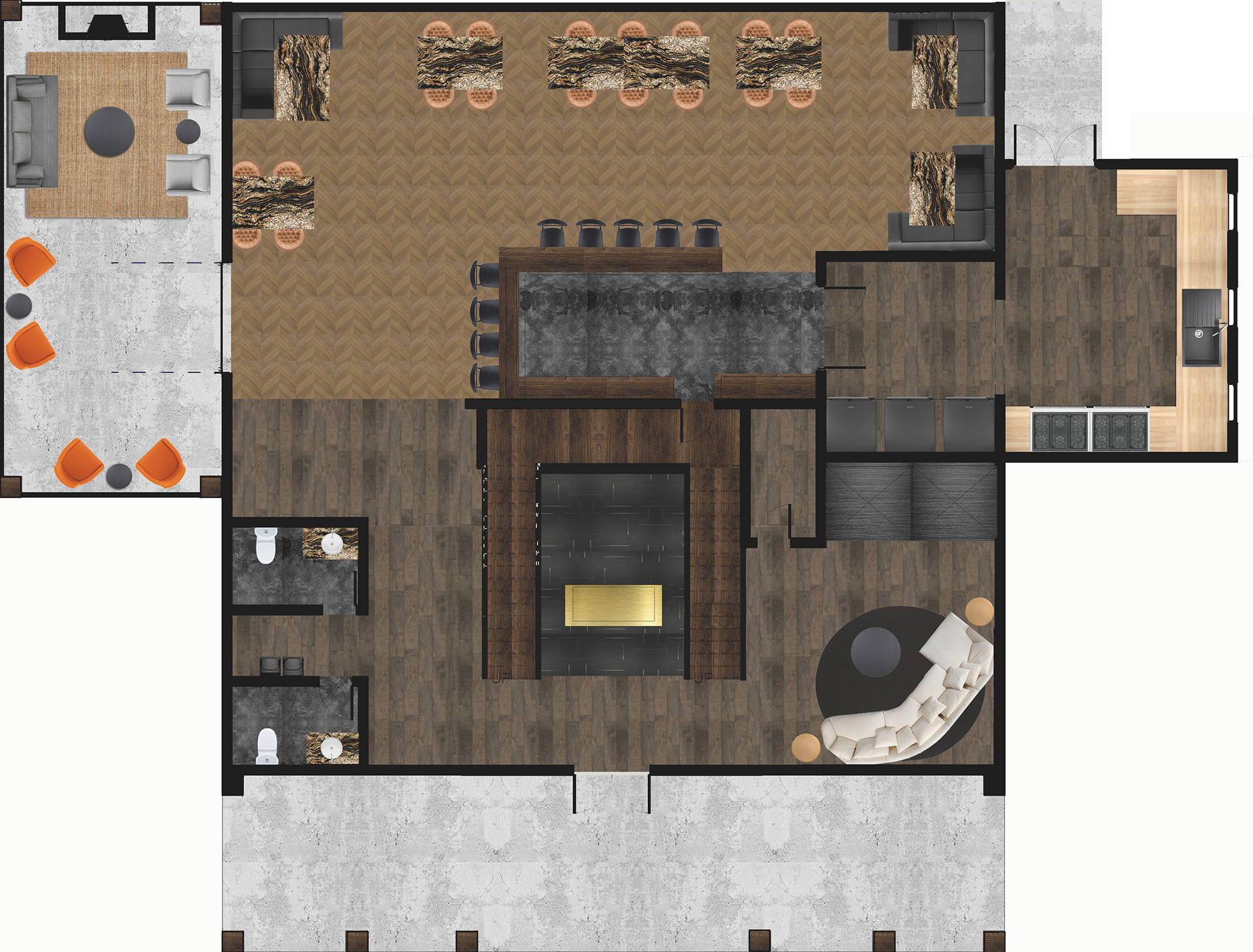 Bitterroot Brews rendered floorplan level 1