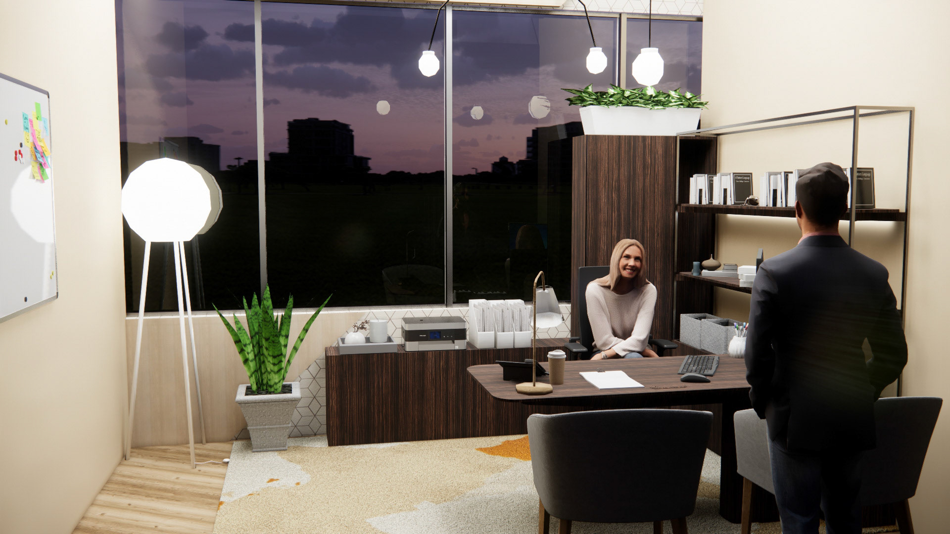 One Person Office Rendering