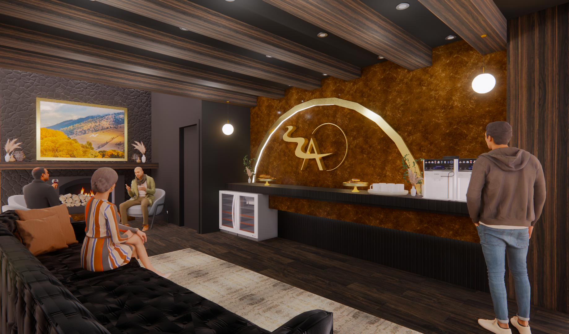 Admin waiting area / refreshment center