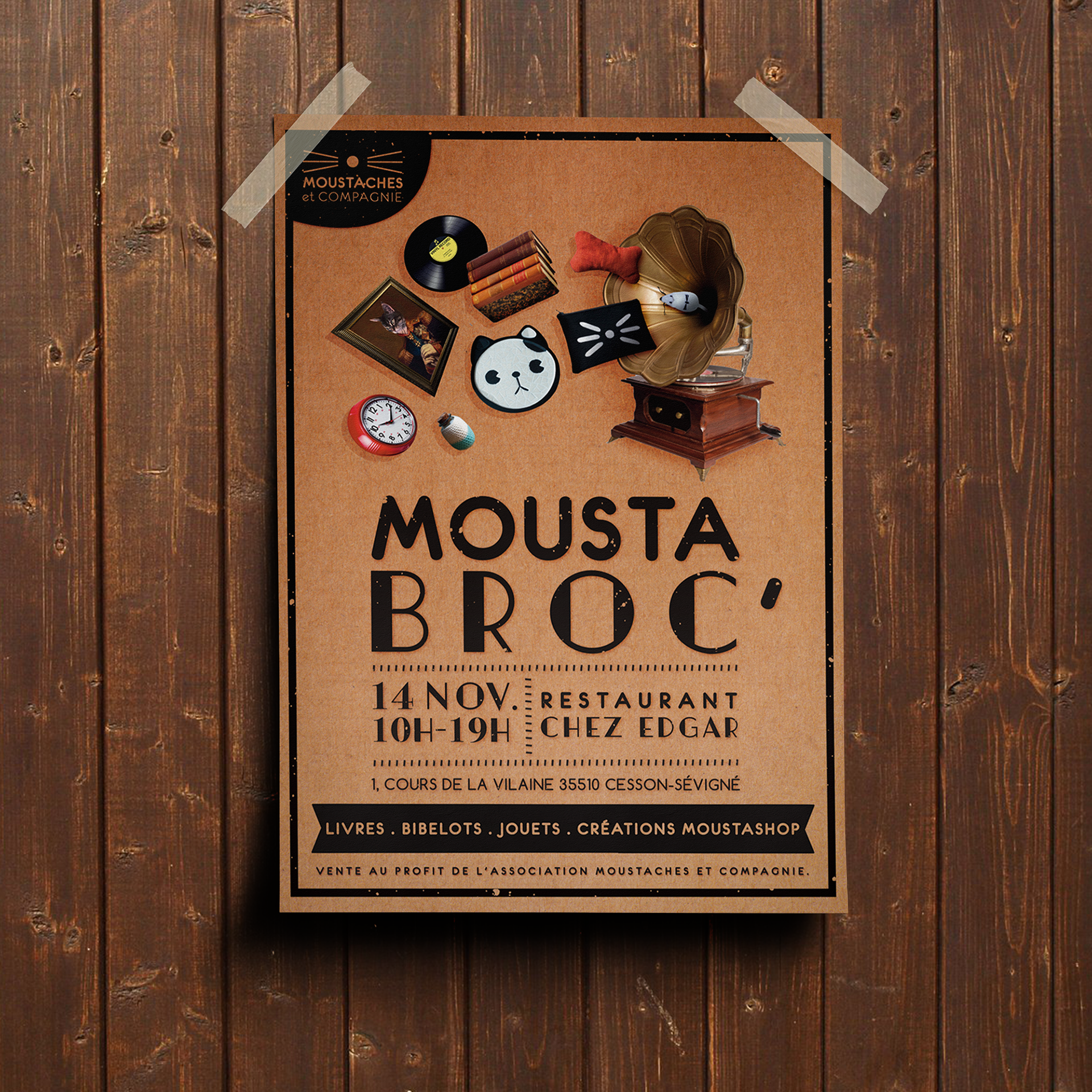 - Affiche pour l'association Moustaches & Cie -