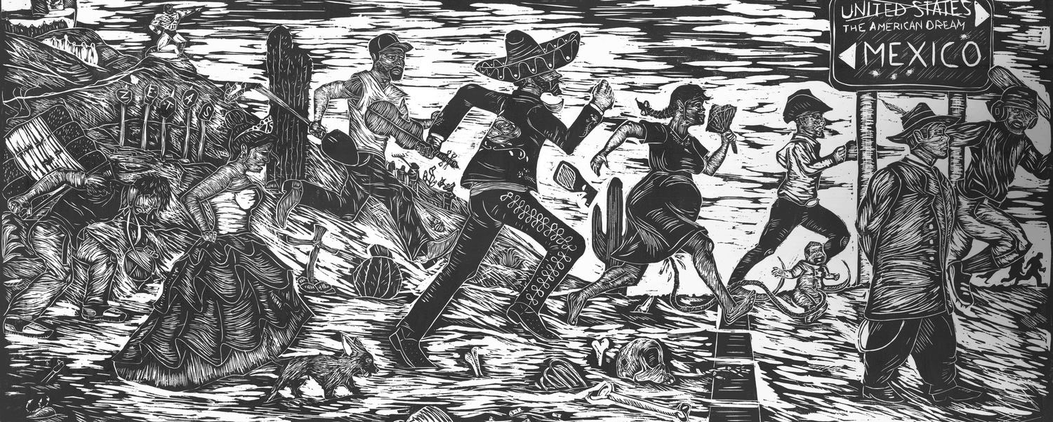 "Chasing the American Dream" | Woodcut | 4'x8'