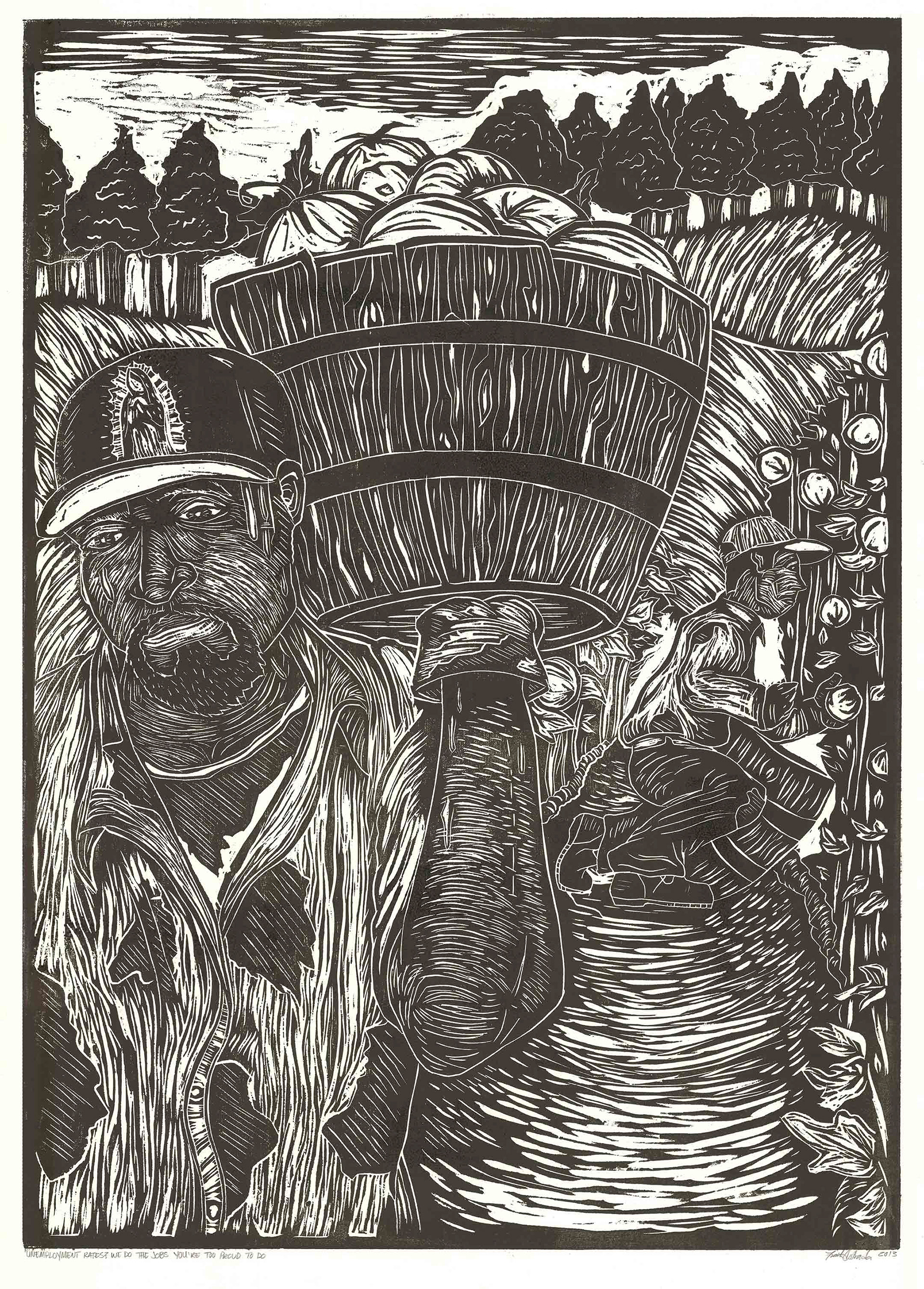 "We Do the Jobs You're Too Lazy to Do" | Woodcut | 2'x4'