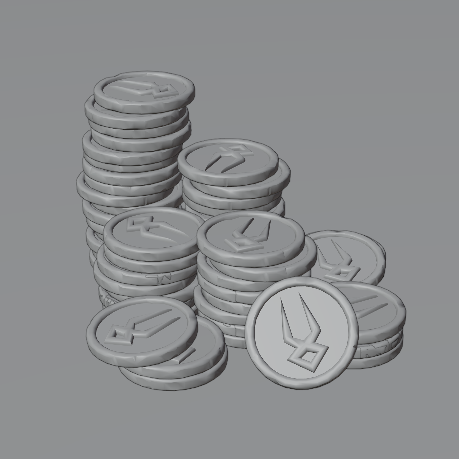 Solid of Charon's Obols based of Supergiant Games' Hades. Blender, 2021.