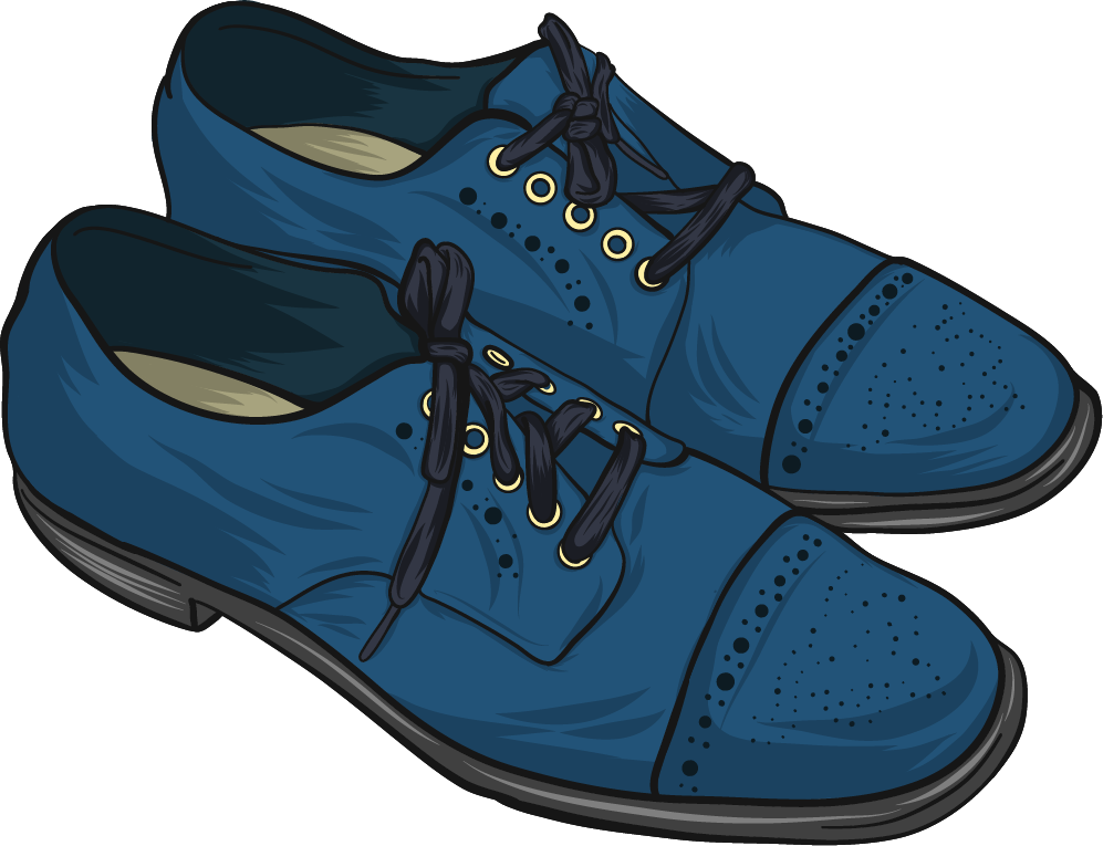 blue suede shoes clipart