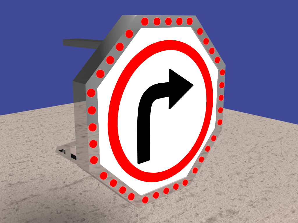 "Turn Right v.1" Transport Safety Logic (TSL) 3D model created in Adobe Dimension