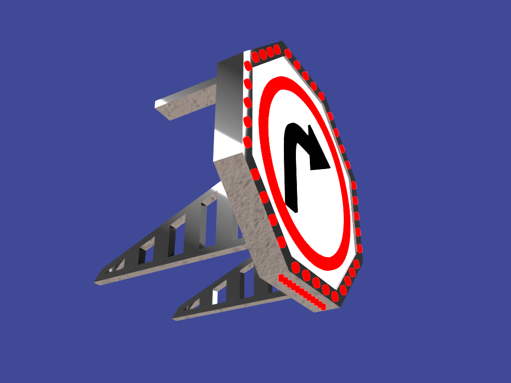 "Turn Right v.2" Transport Safety Logic (TSL) 3D model created in Adobe Dimension
