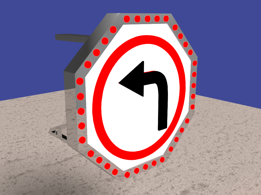 "Turn Left" Transport Safety Logic (TSL) 3D model created in Adobe Dimension