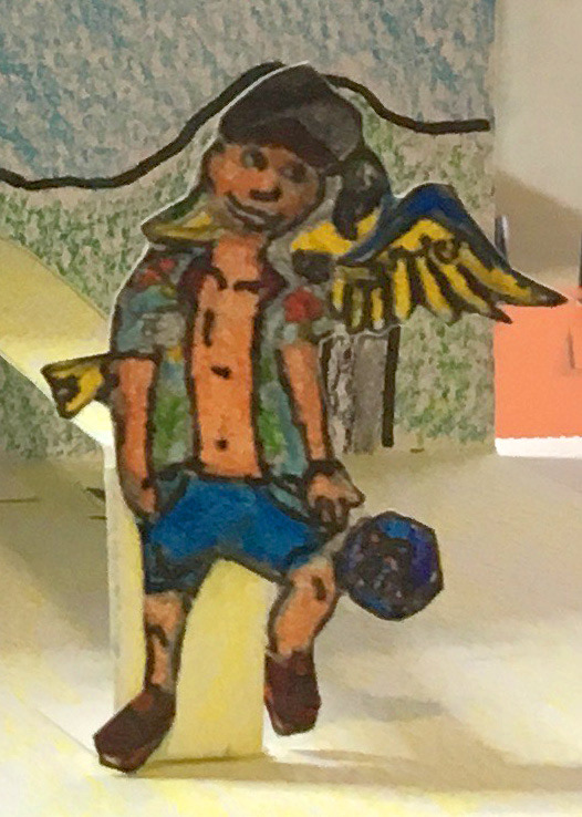 Luca et son perroquet