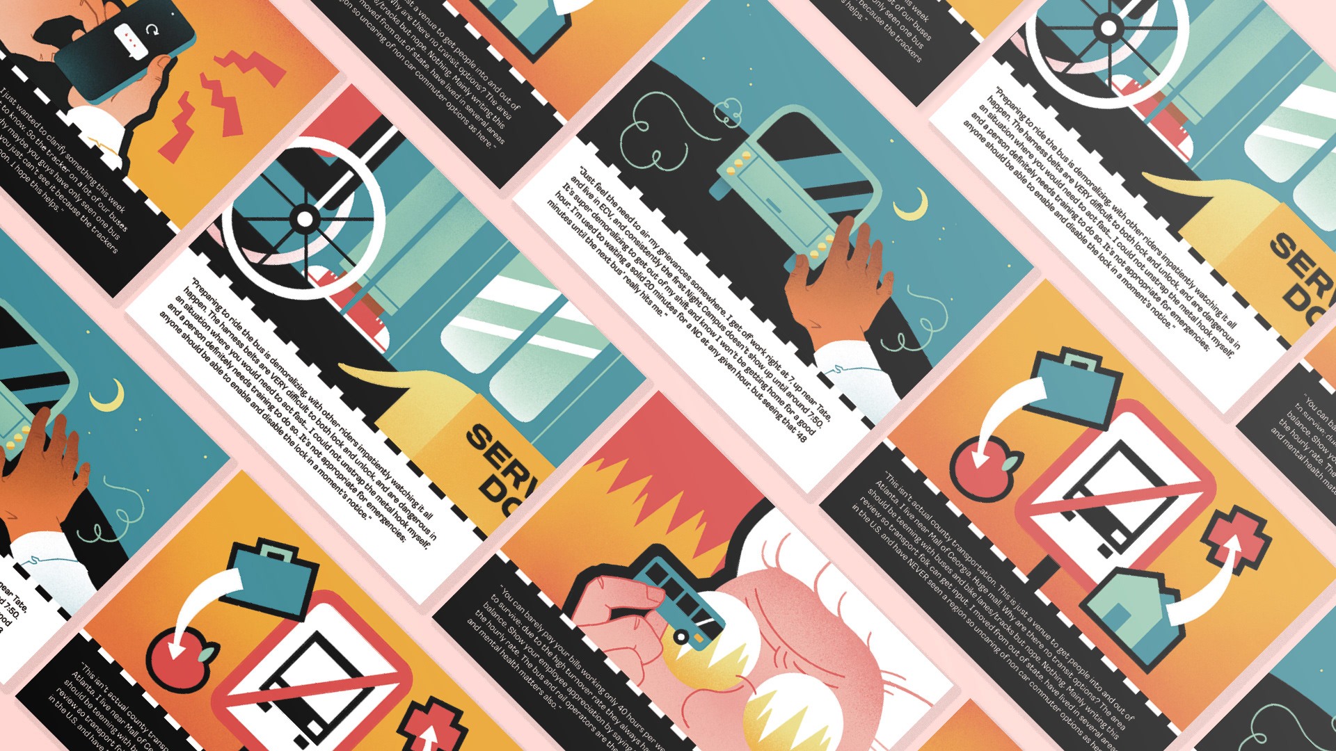 Illustrations of Bus Frustrations