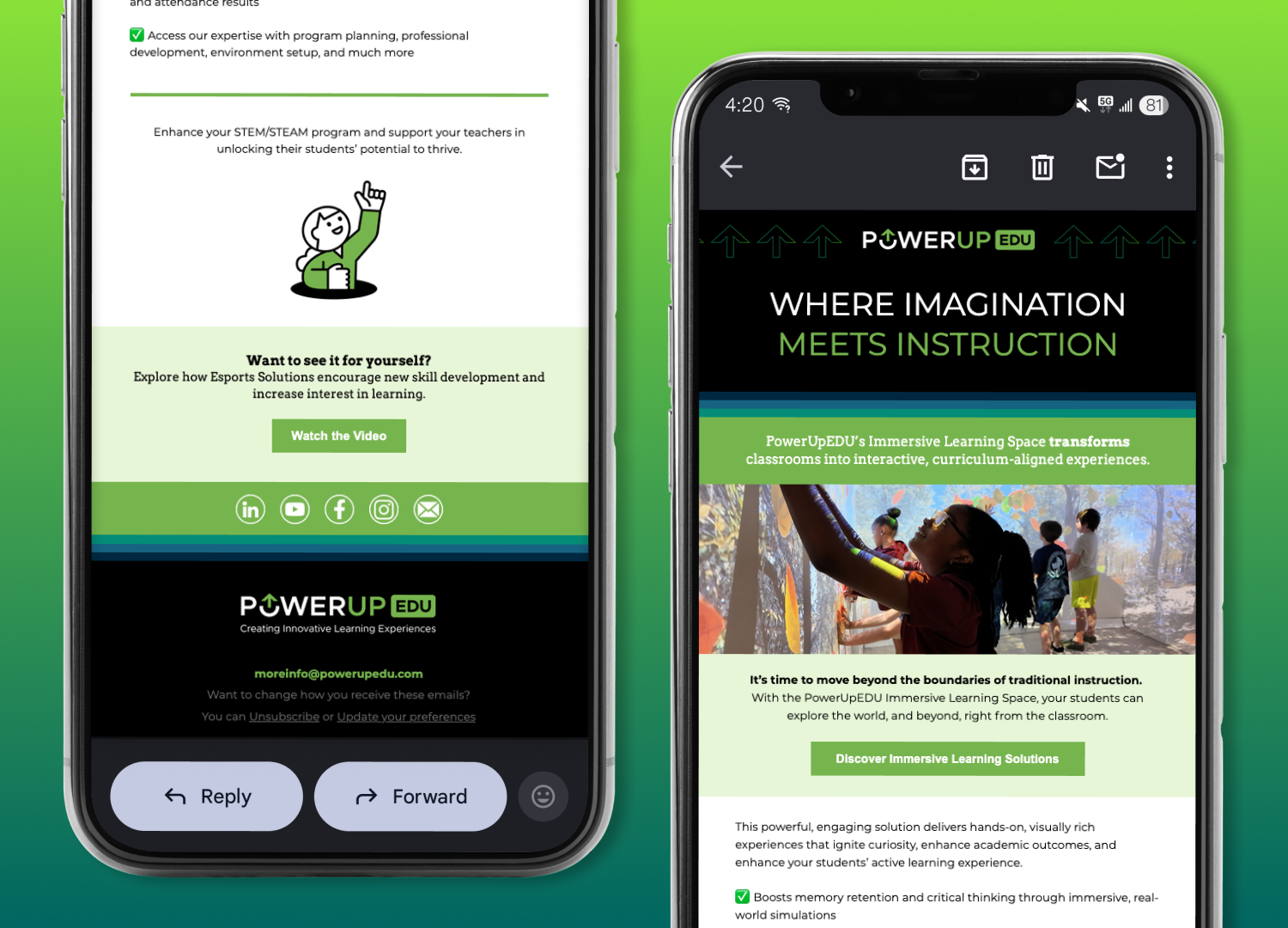 Email design for digital campaigns and lead generation.