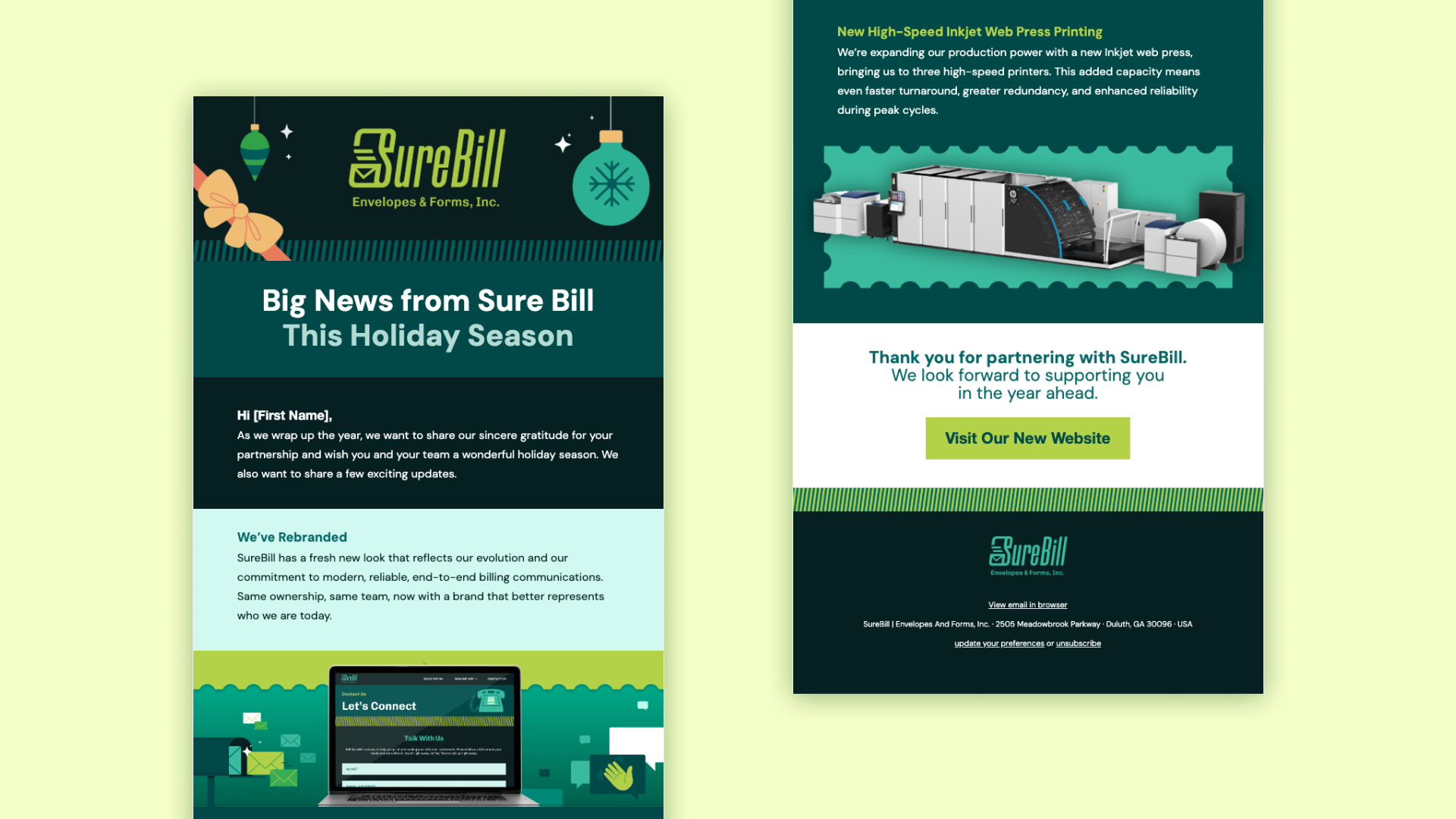 Email announcement and template graphics